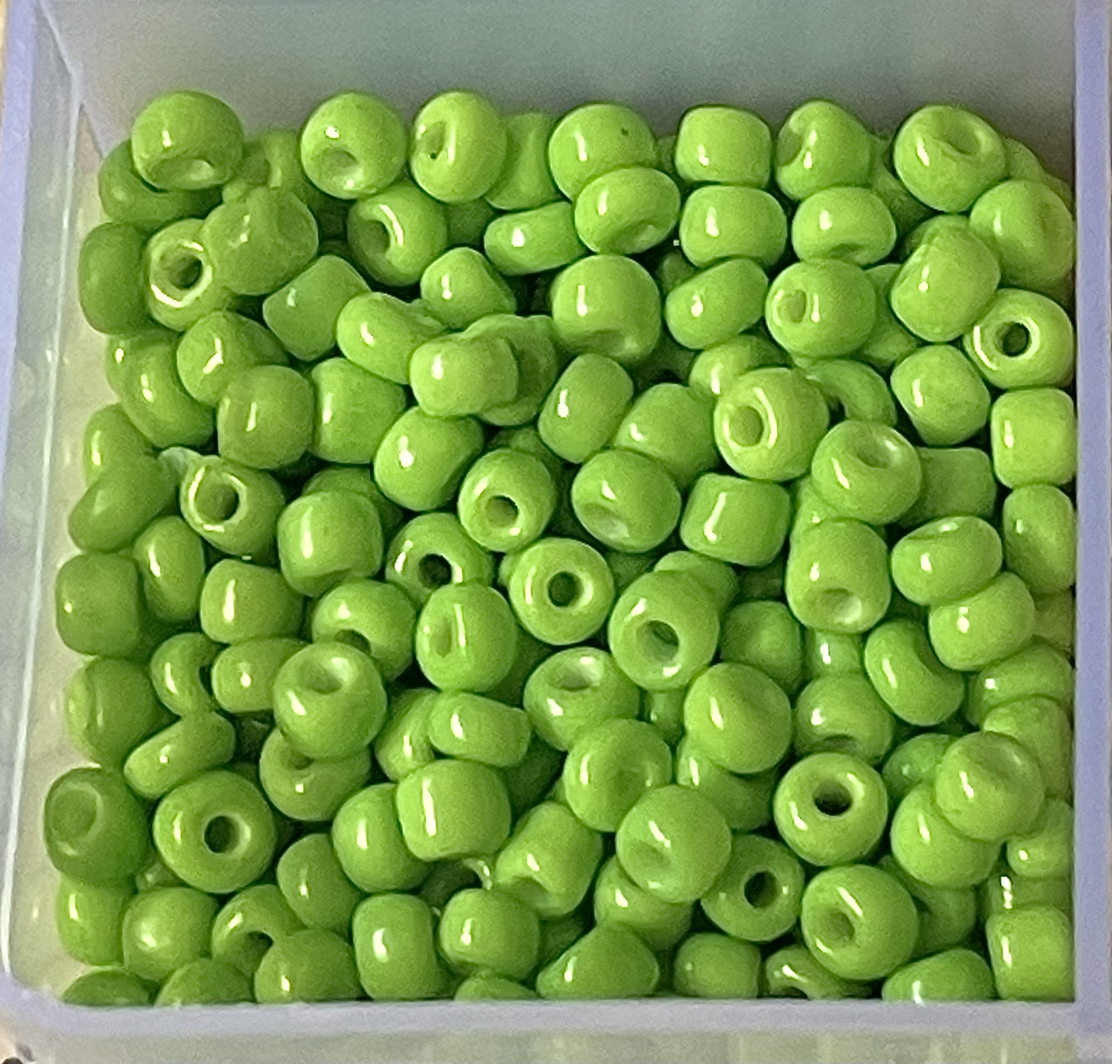 8/0 Light Green Glass Seed Beads