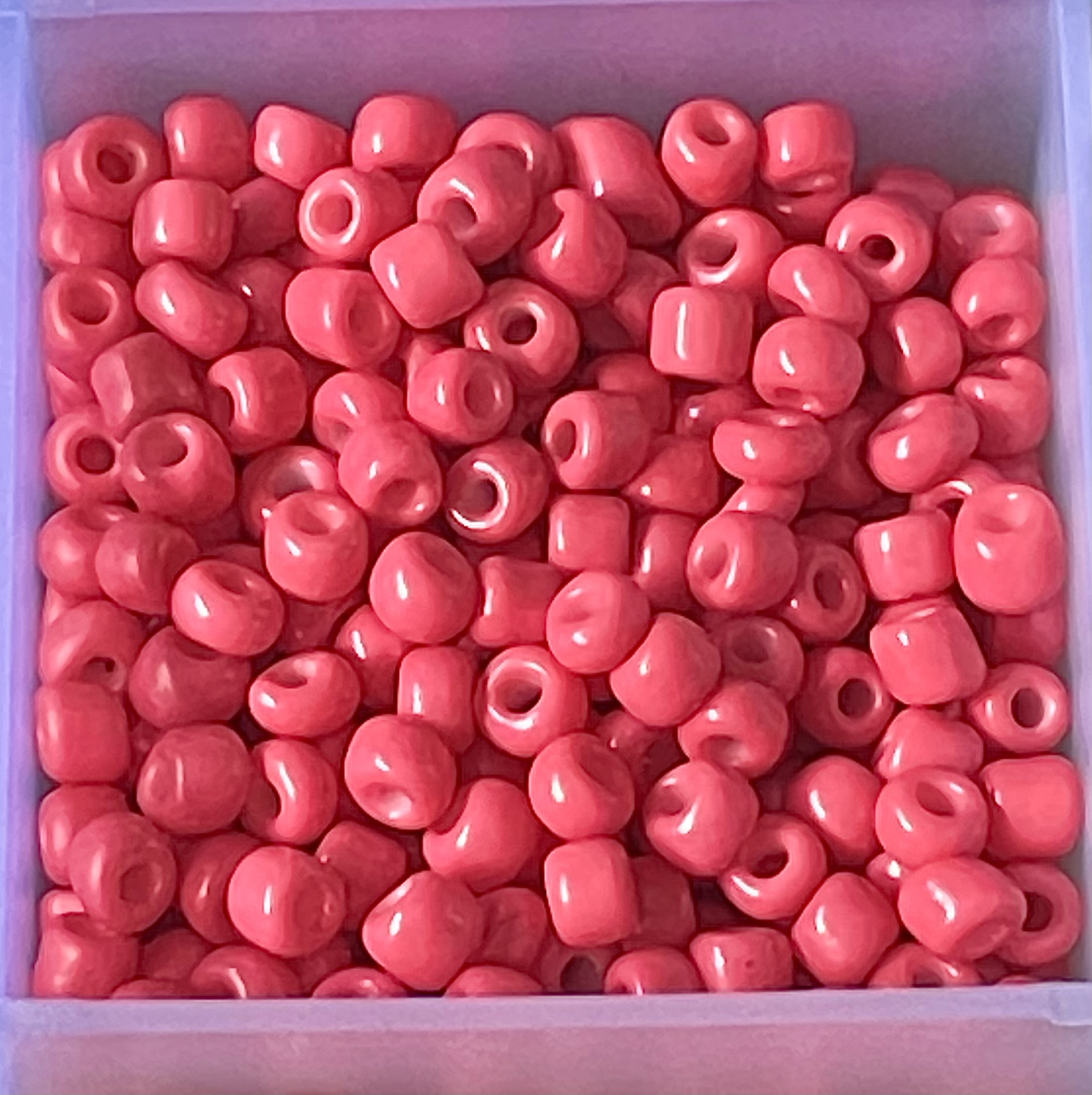 8/0 Punch Pink Glass Seed Beads