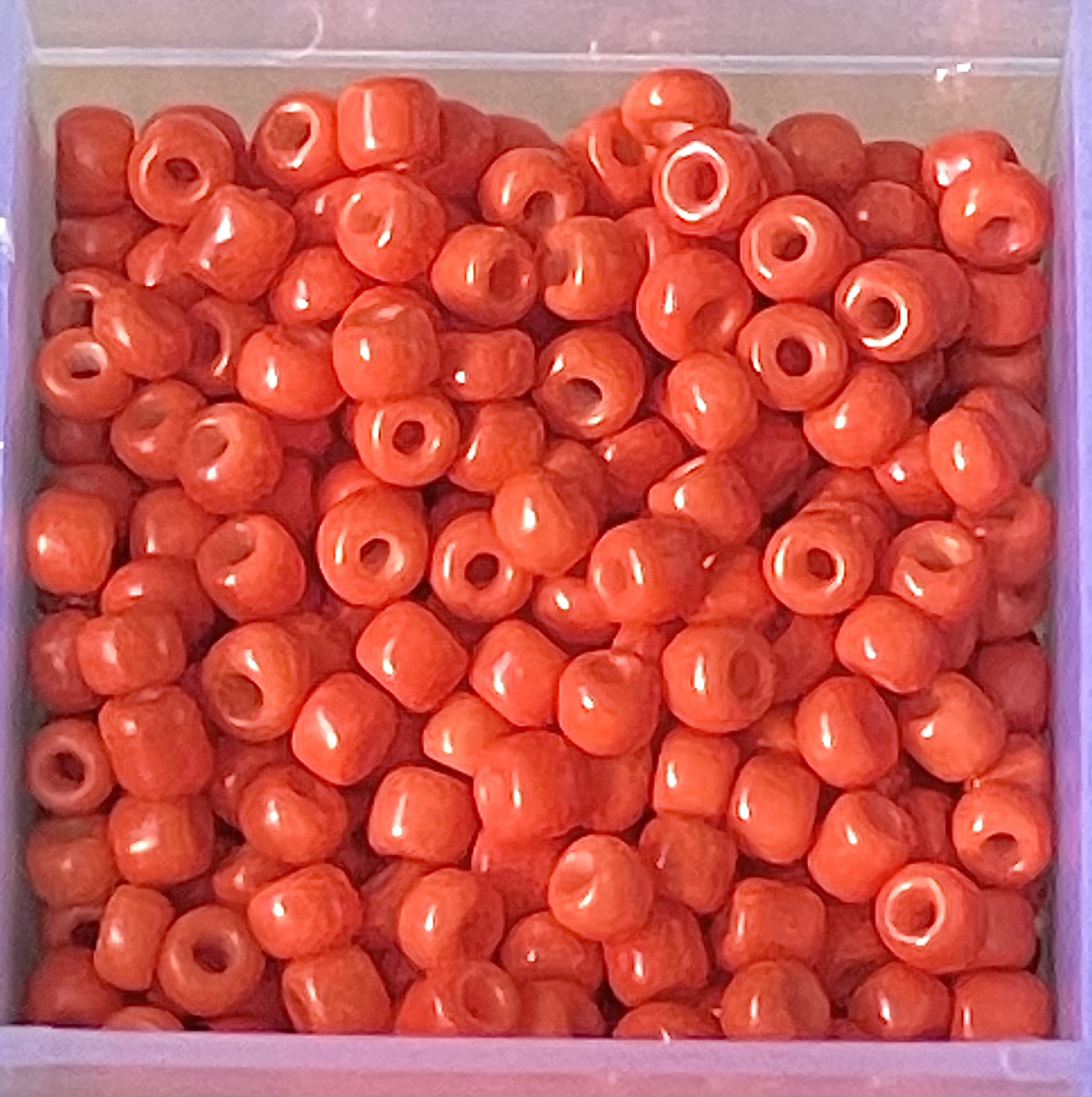 8/0 Deep Orange Glass Seed Beads