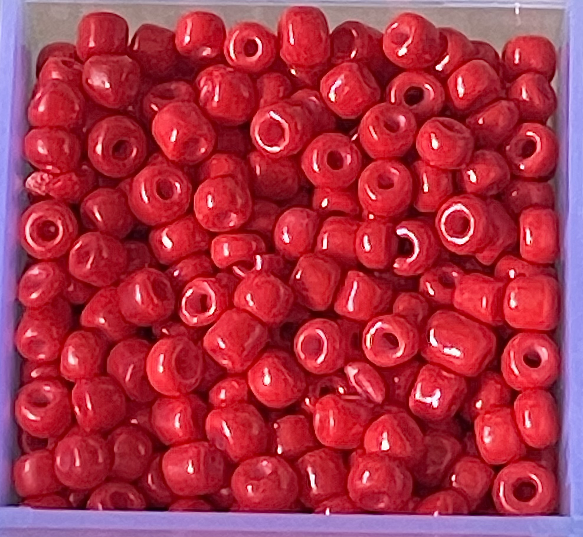 8/0 Bright Red Glass Seed Beads