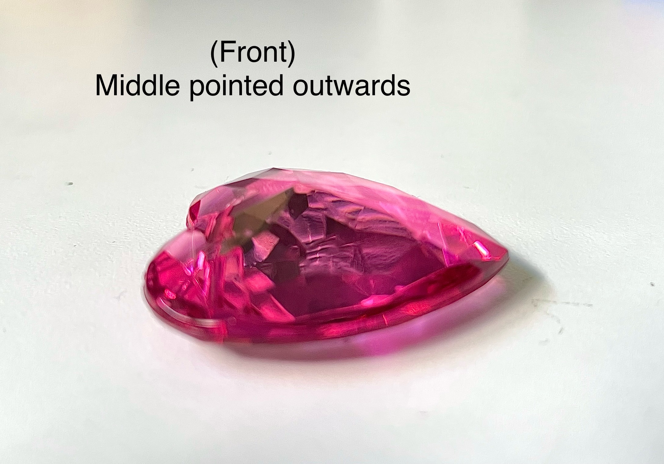 Faceted Deep Pink Acrylic Heart Pendant Charm Bead