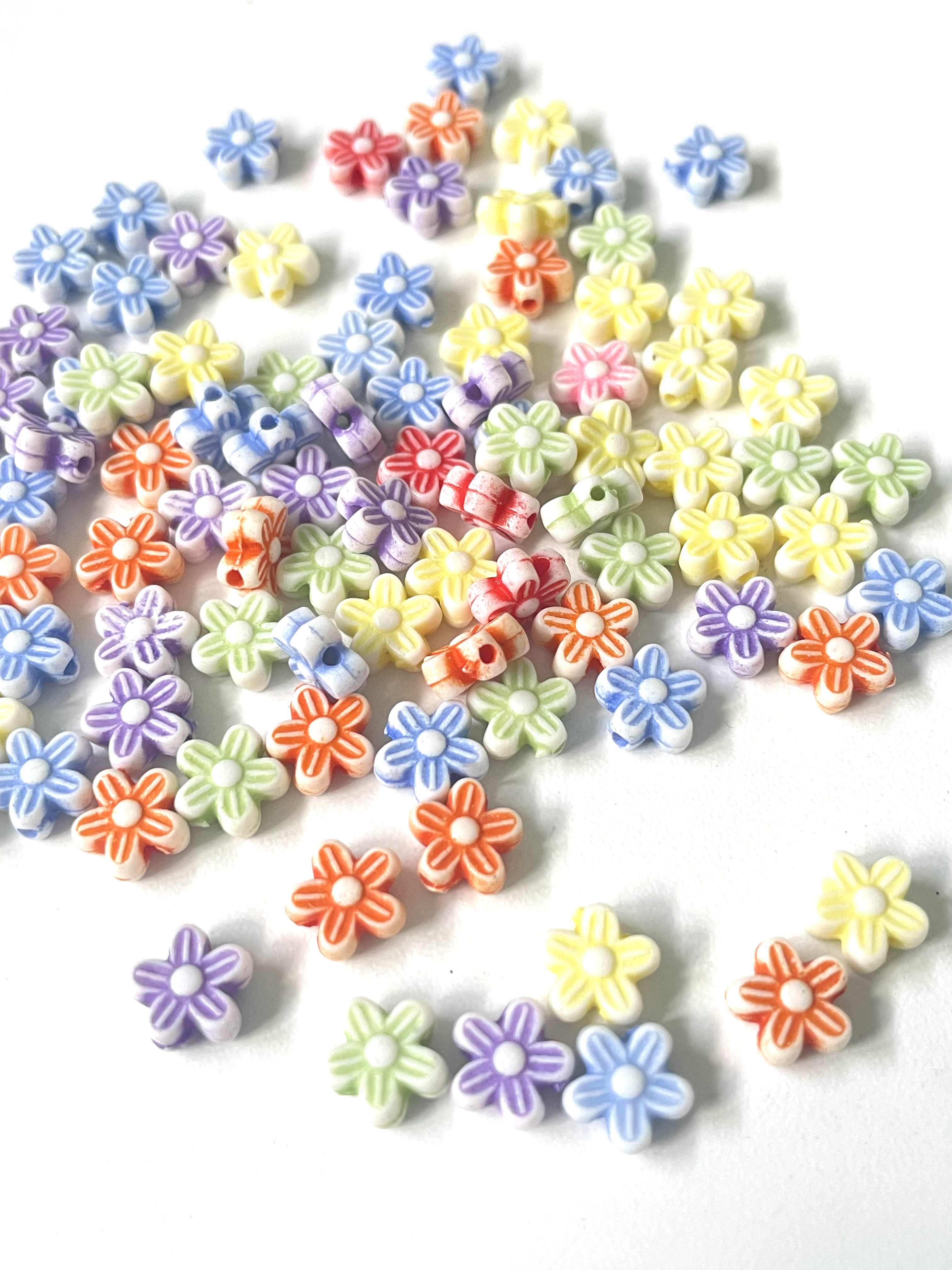 Mixed Soft Colour Flower Beads