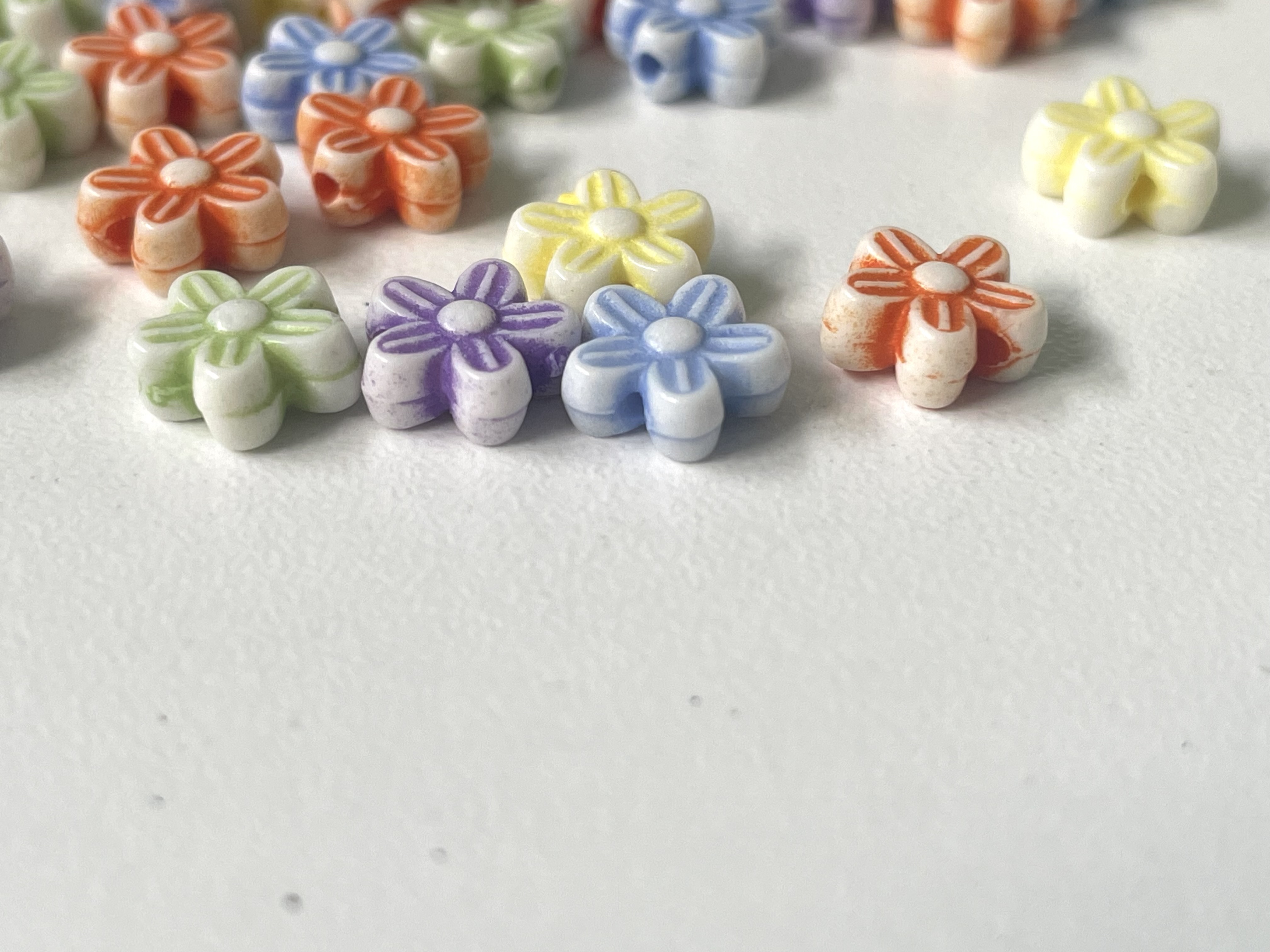 Mixed Soft Colour Flower Beads