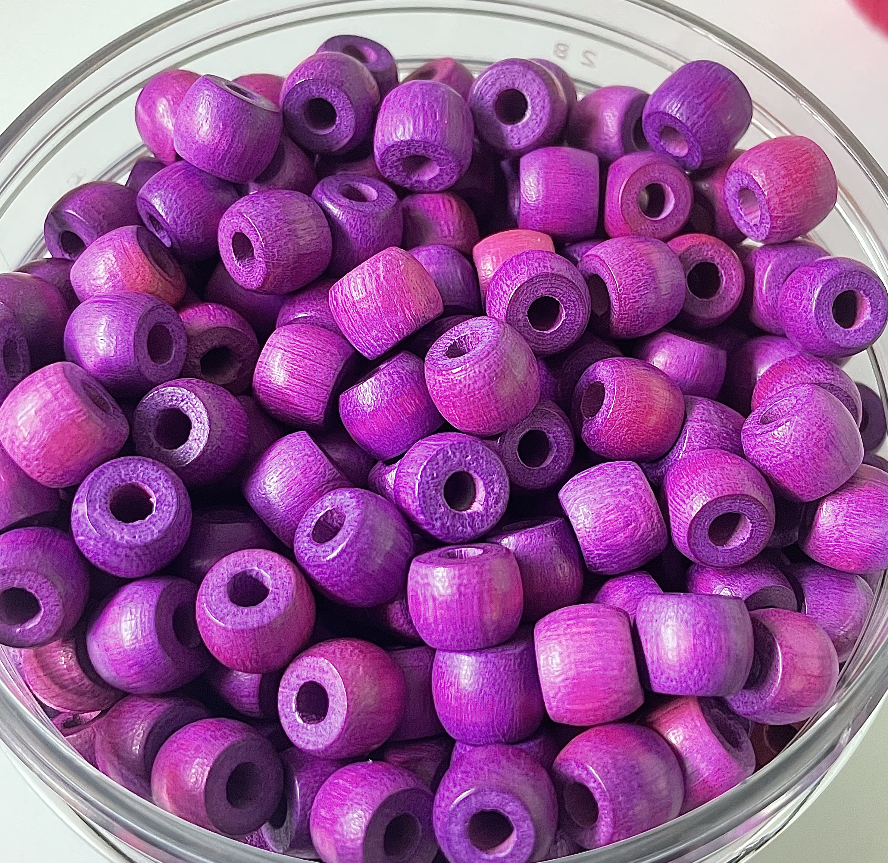 Purple Chunky Cup Wooden Beads 
