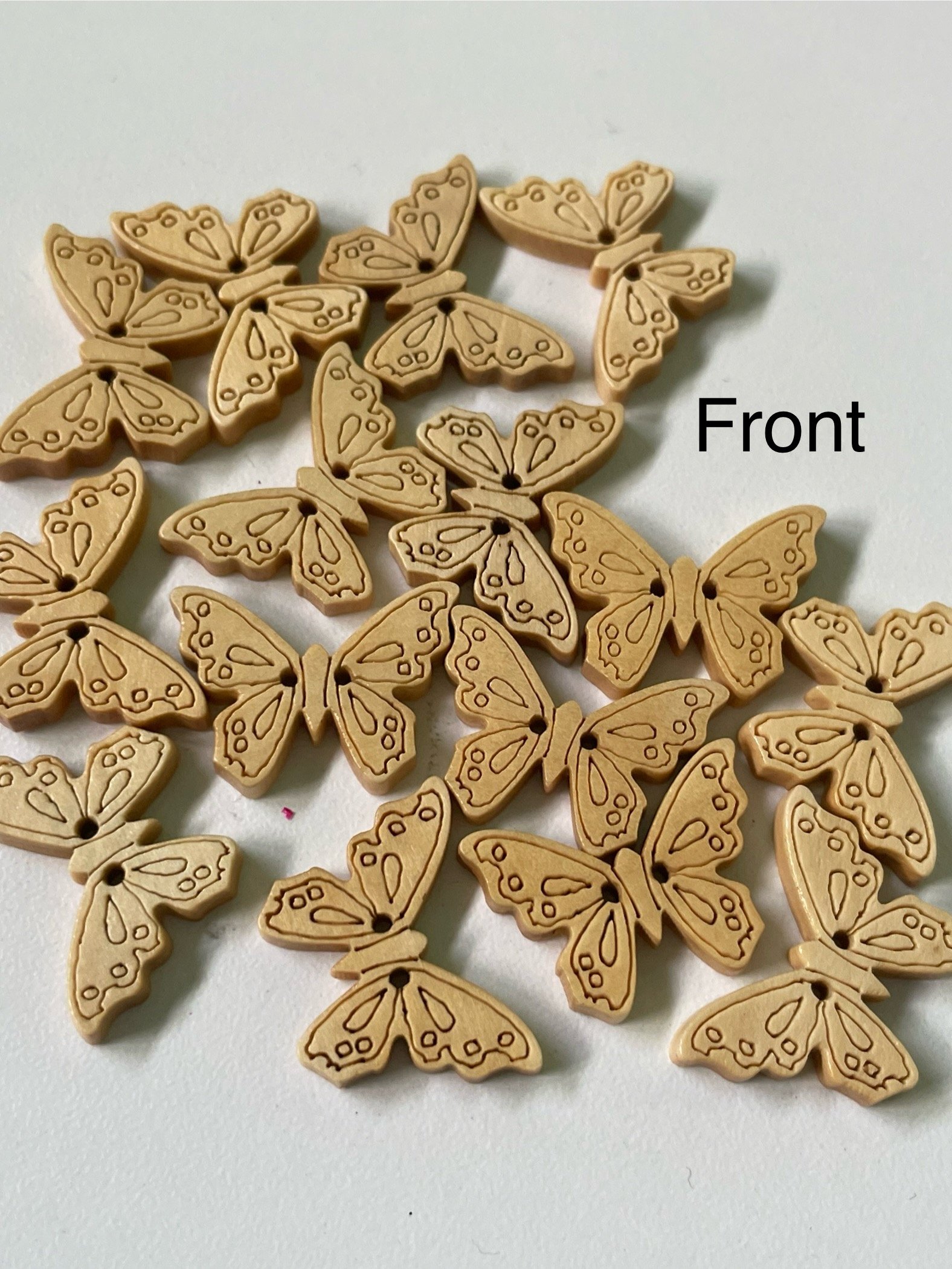 Natural Laser Cut Butterfly Buttons 
