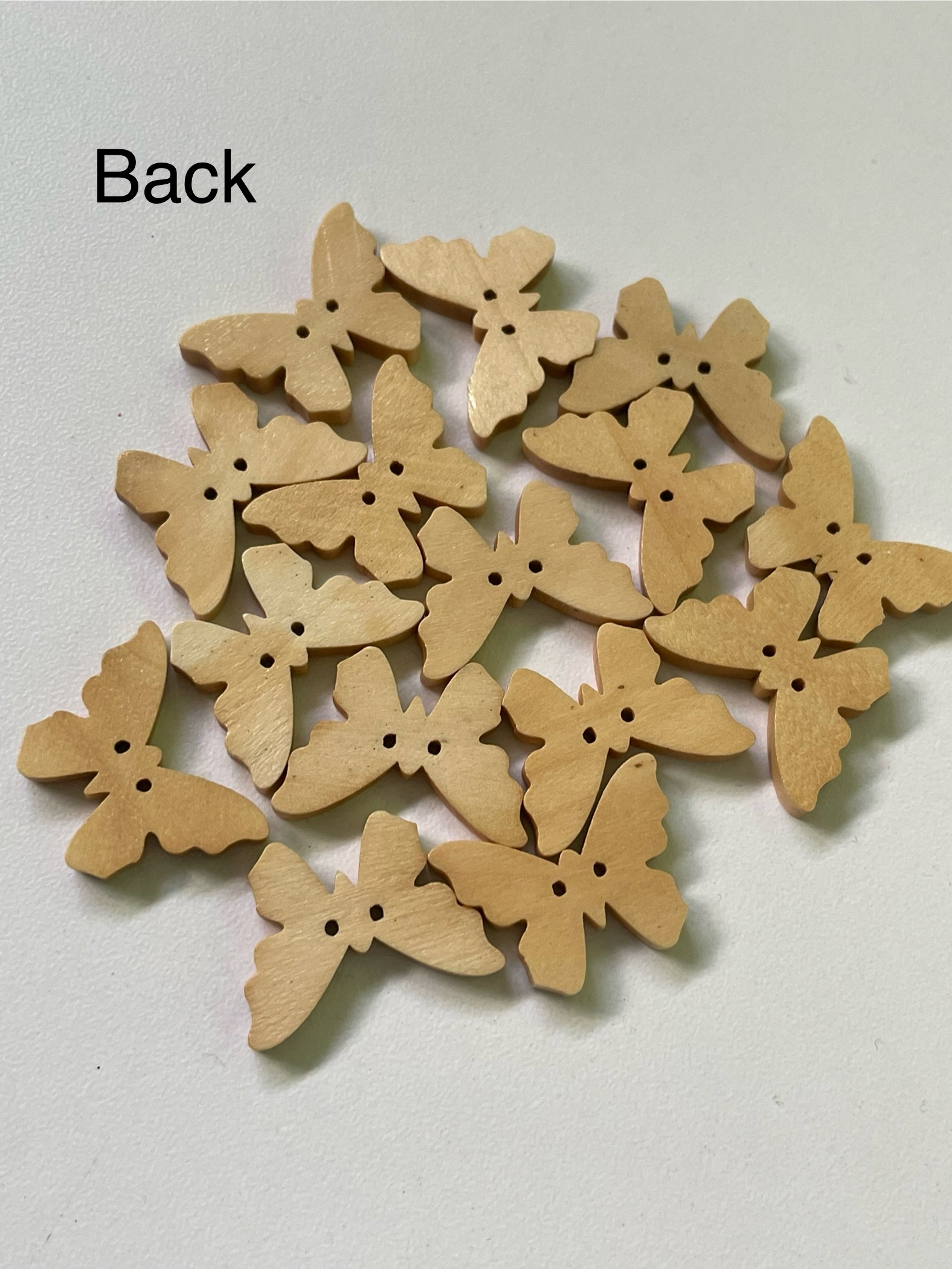 Natural Laser Cut Butterfly Buttons 