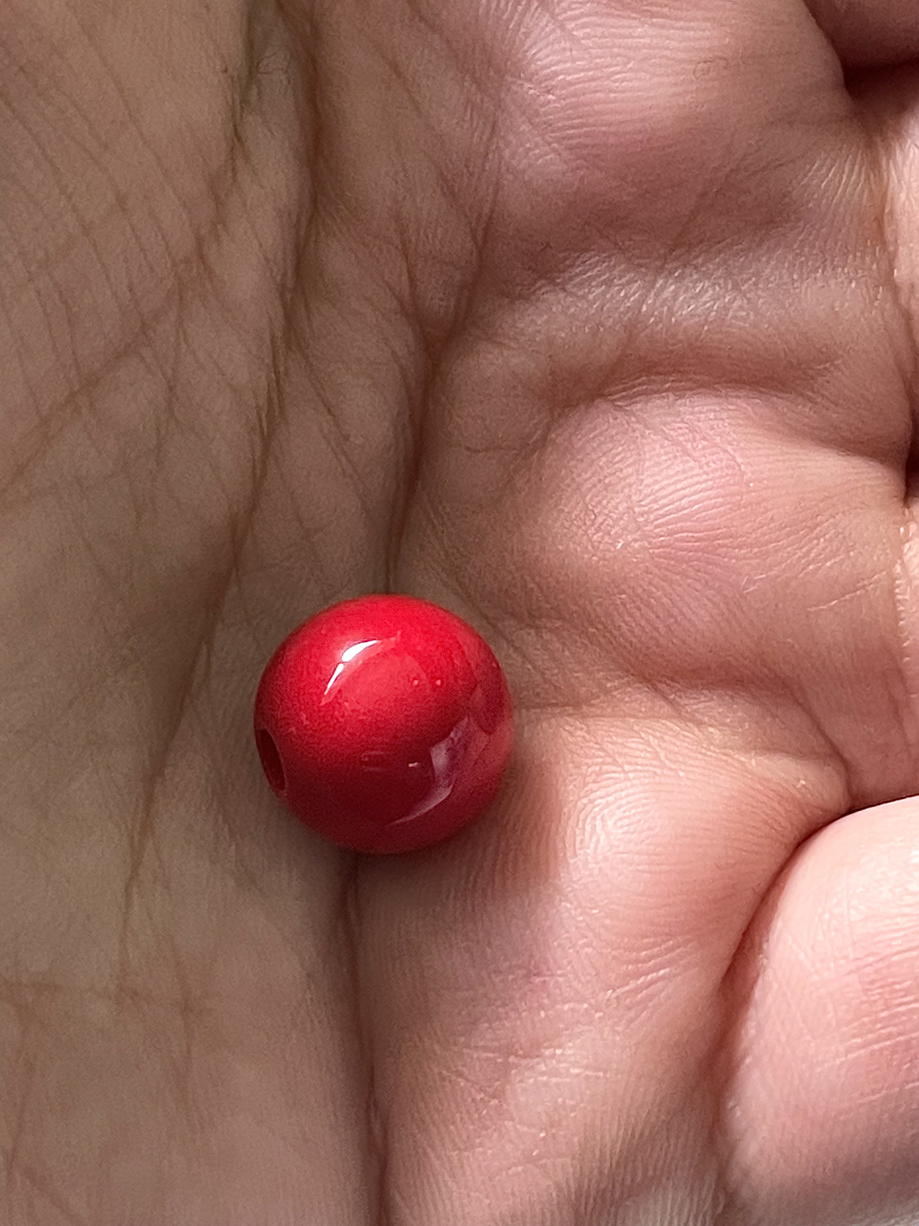 12mm Red Round Bubblegum Resin Juice Globe Beads