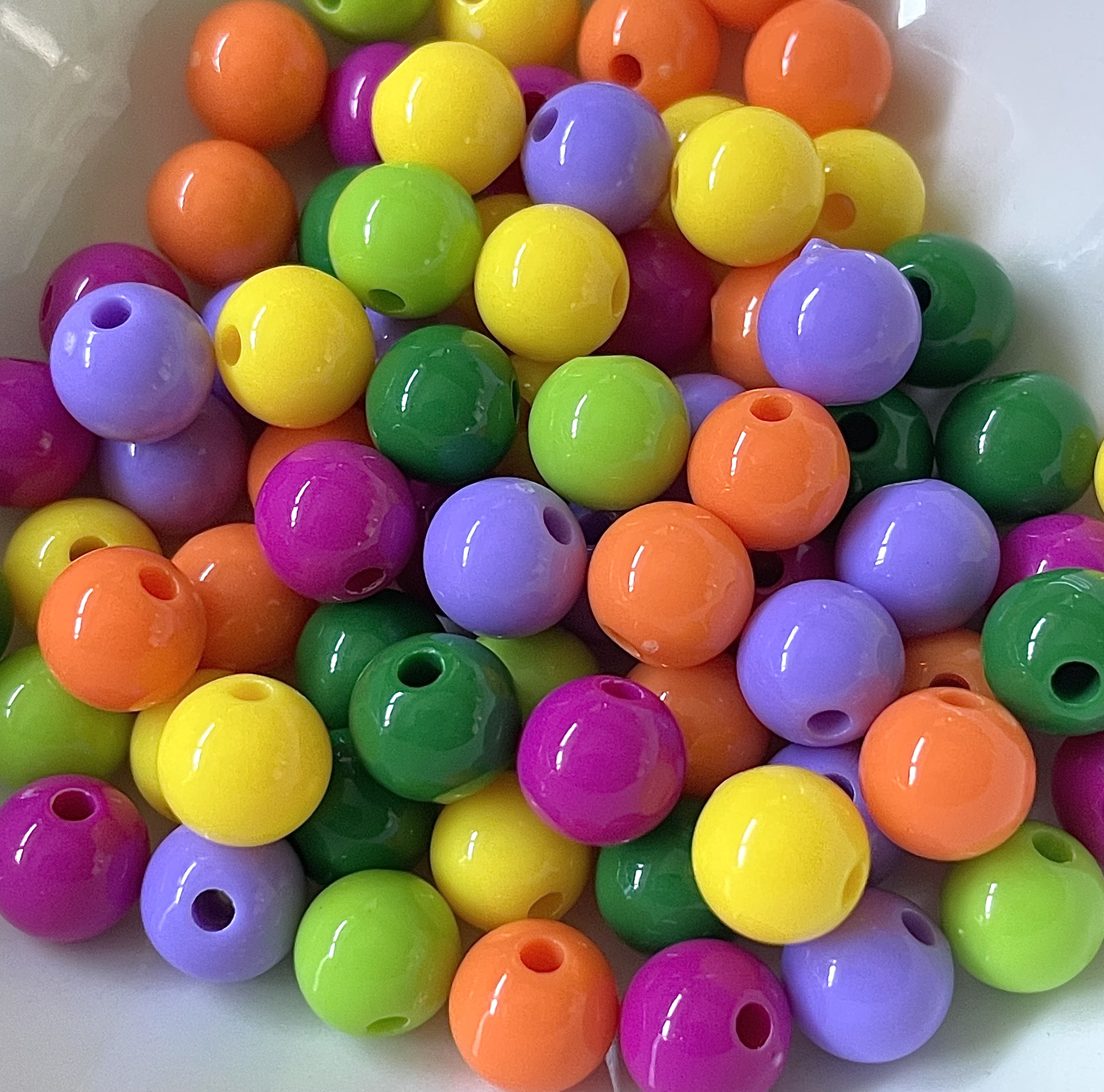 8mm Colourful Mix Round Bubblegum Resin Juice Globe Beads