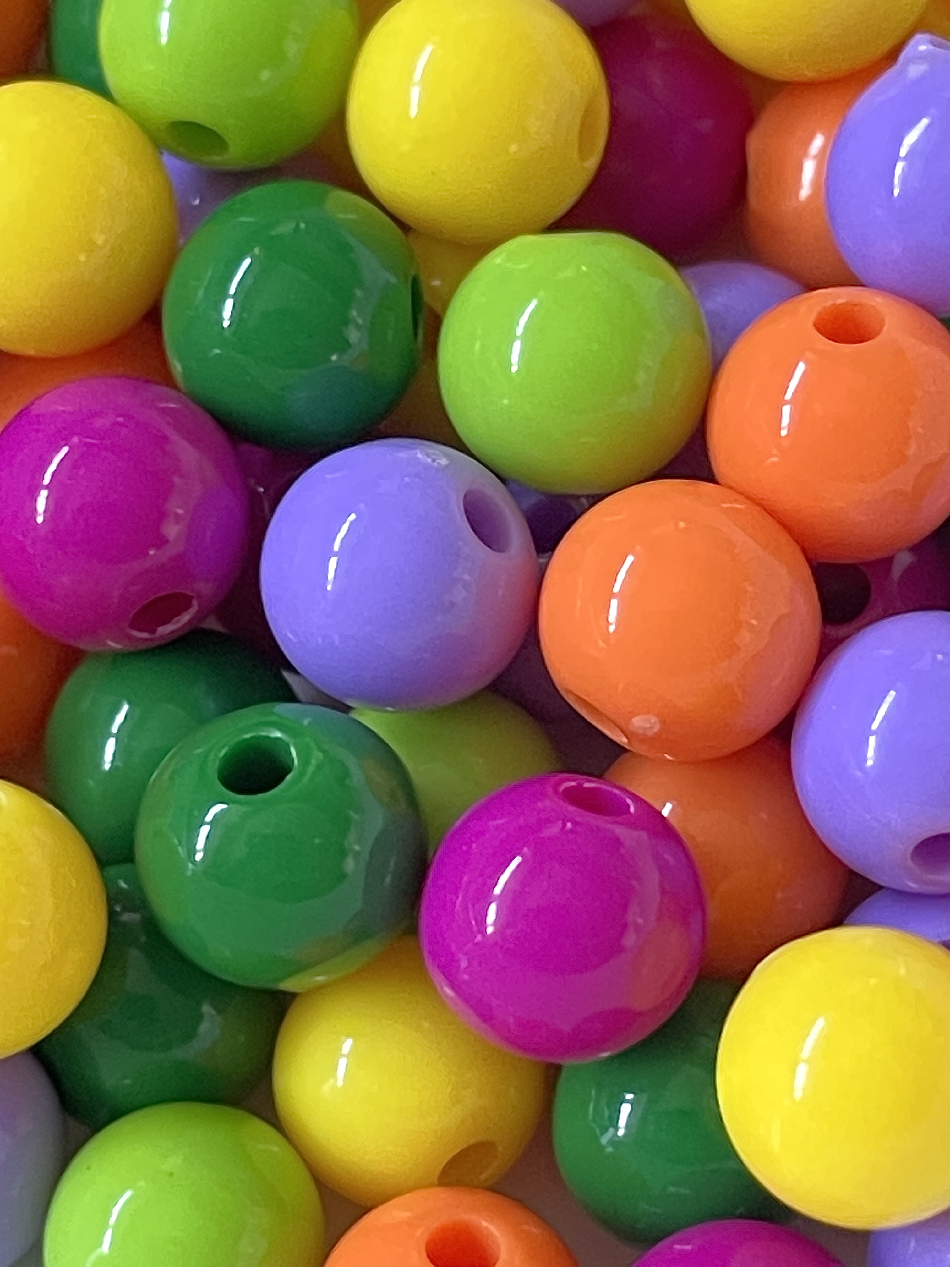 8mm Colourful Mix Round Bubblegum Resin Juice Globe Beads