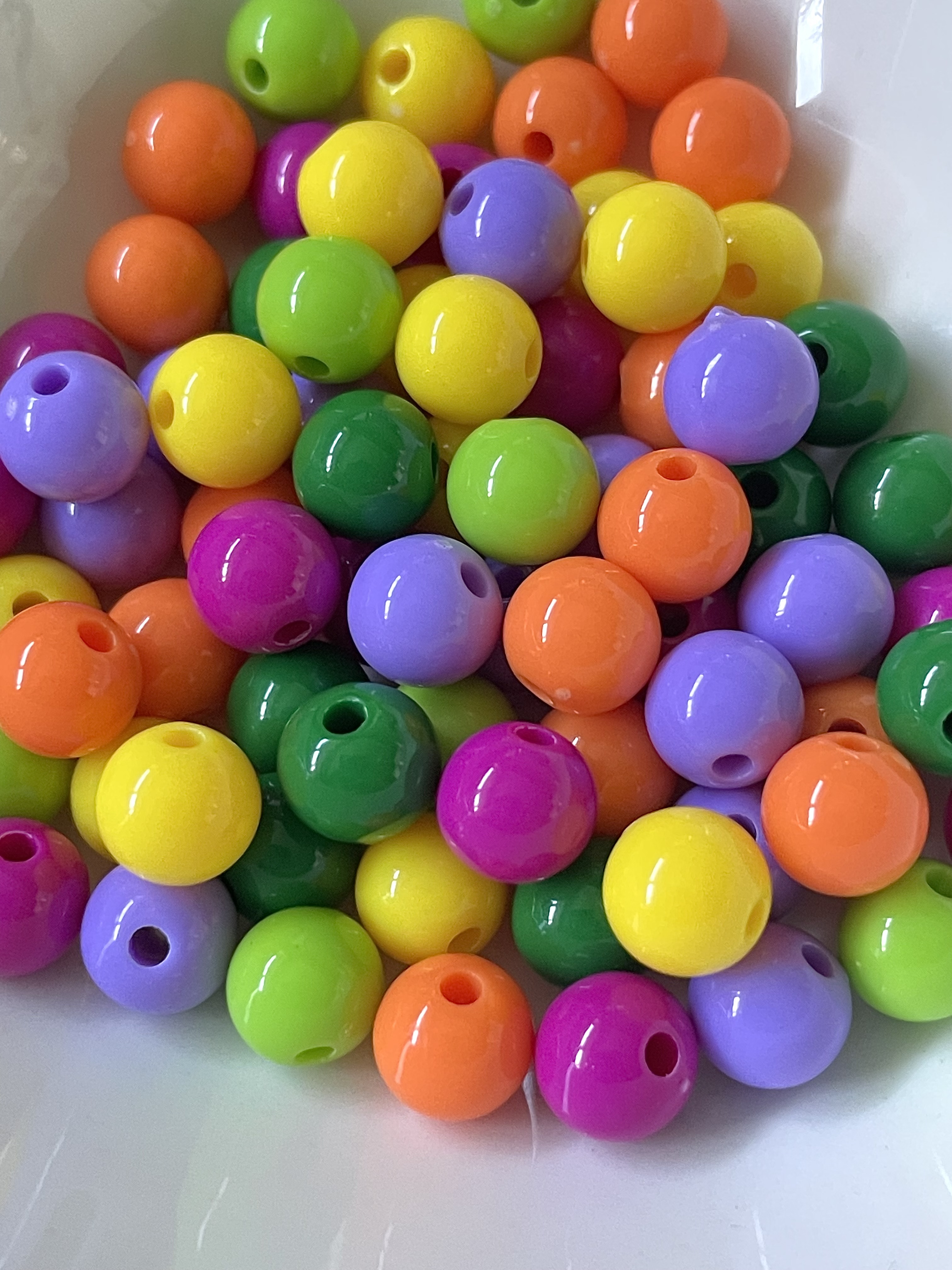 8mm Colourful Mix Round Bubblegum Resin Juice Globe Beads