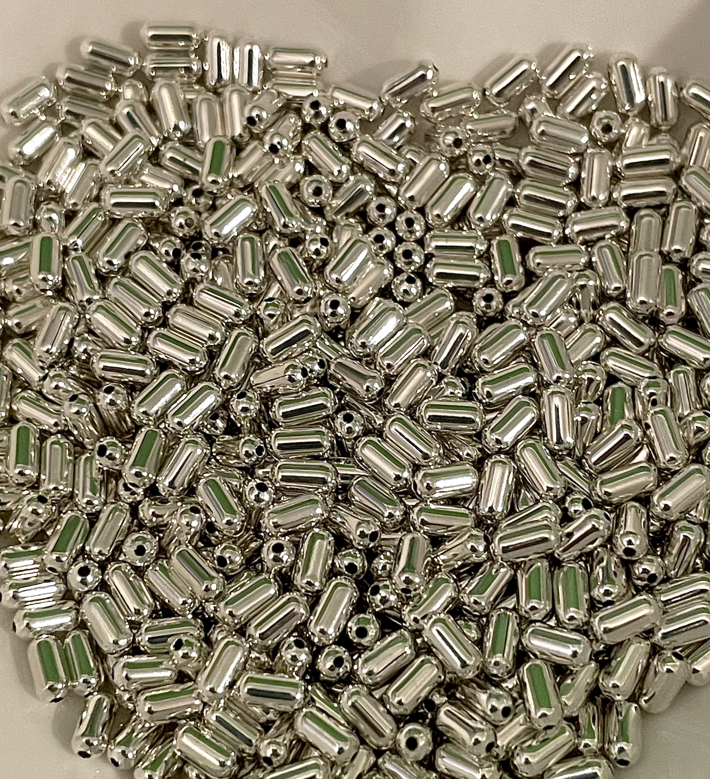 Silver Tube Spacer Beads