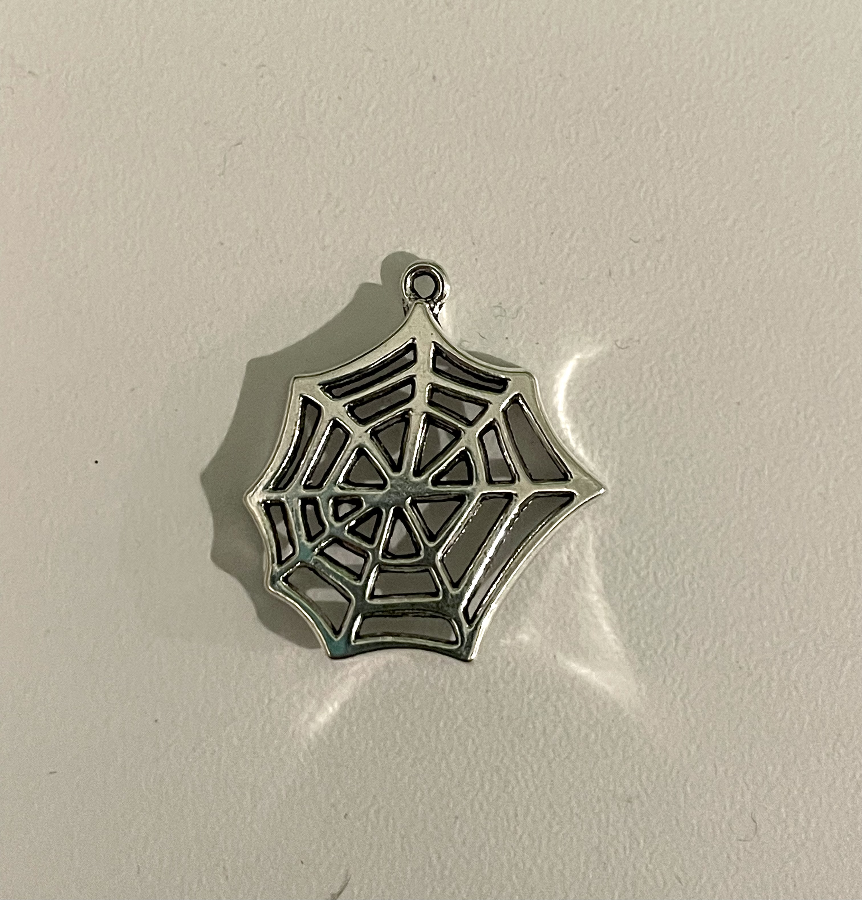 Silver Spiderweb Charm Pendant