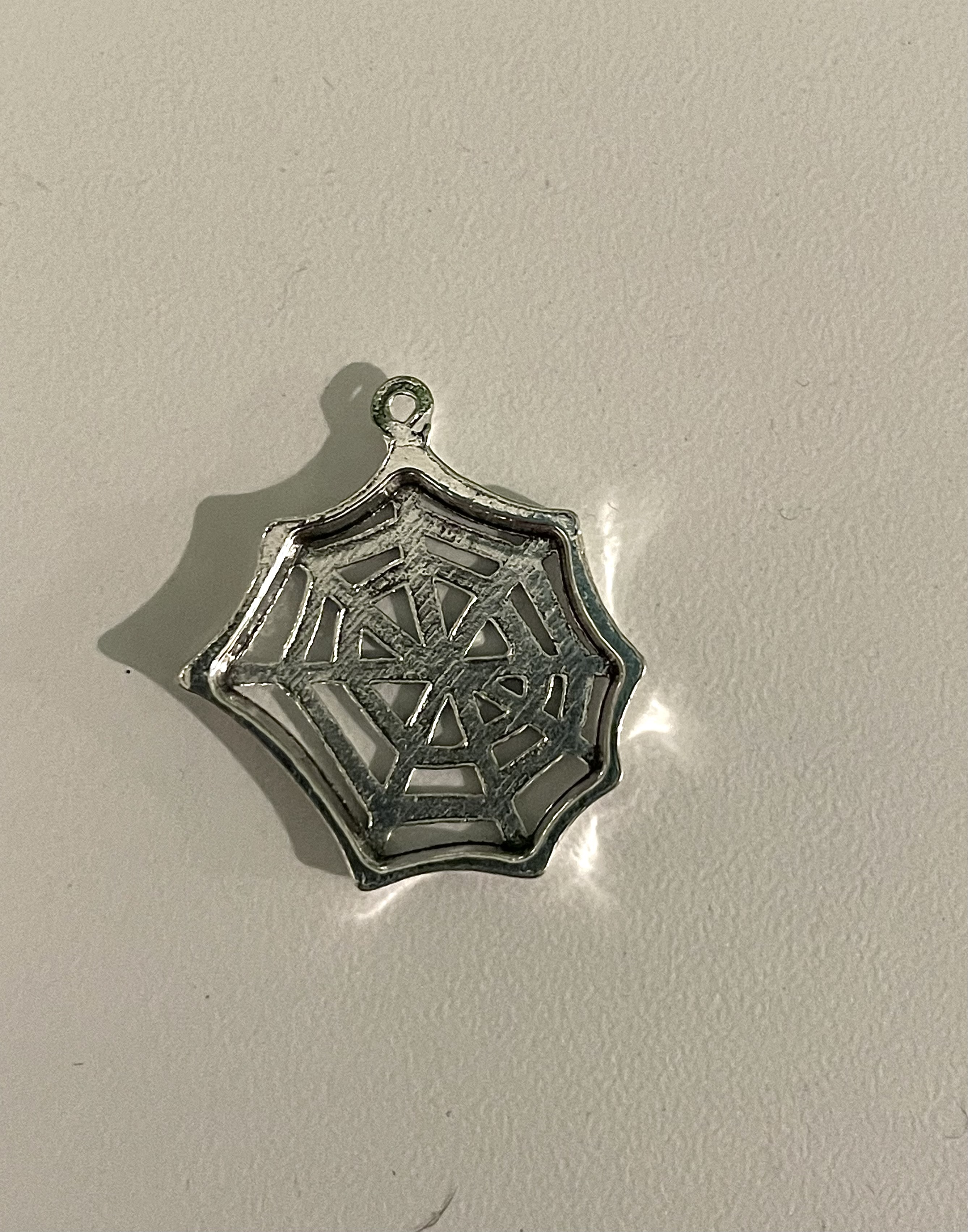 Silver Spiderweb Charm Pendant