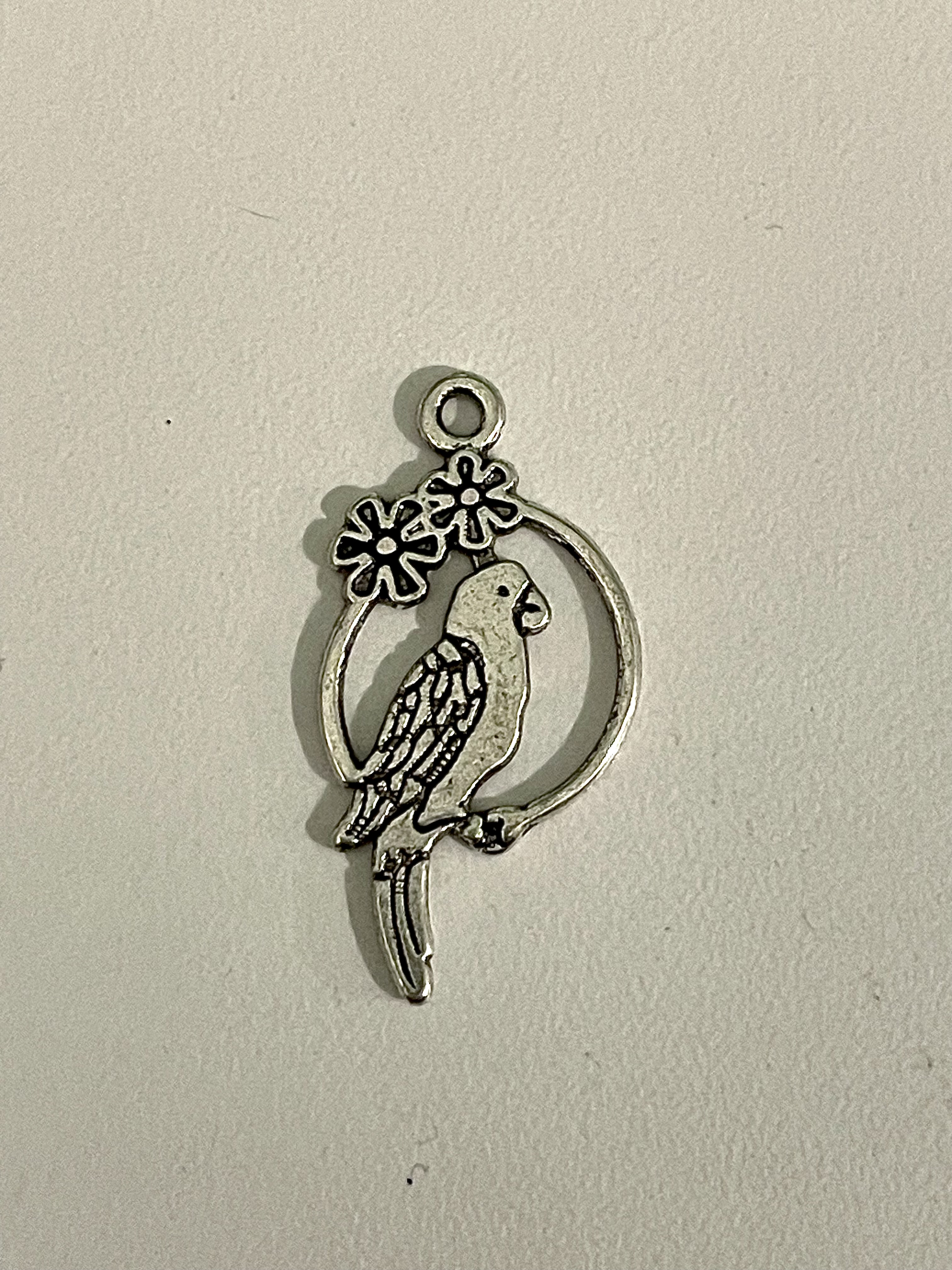 Antique Tibetan Silver Parrot Charms Pendants