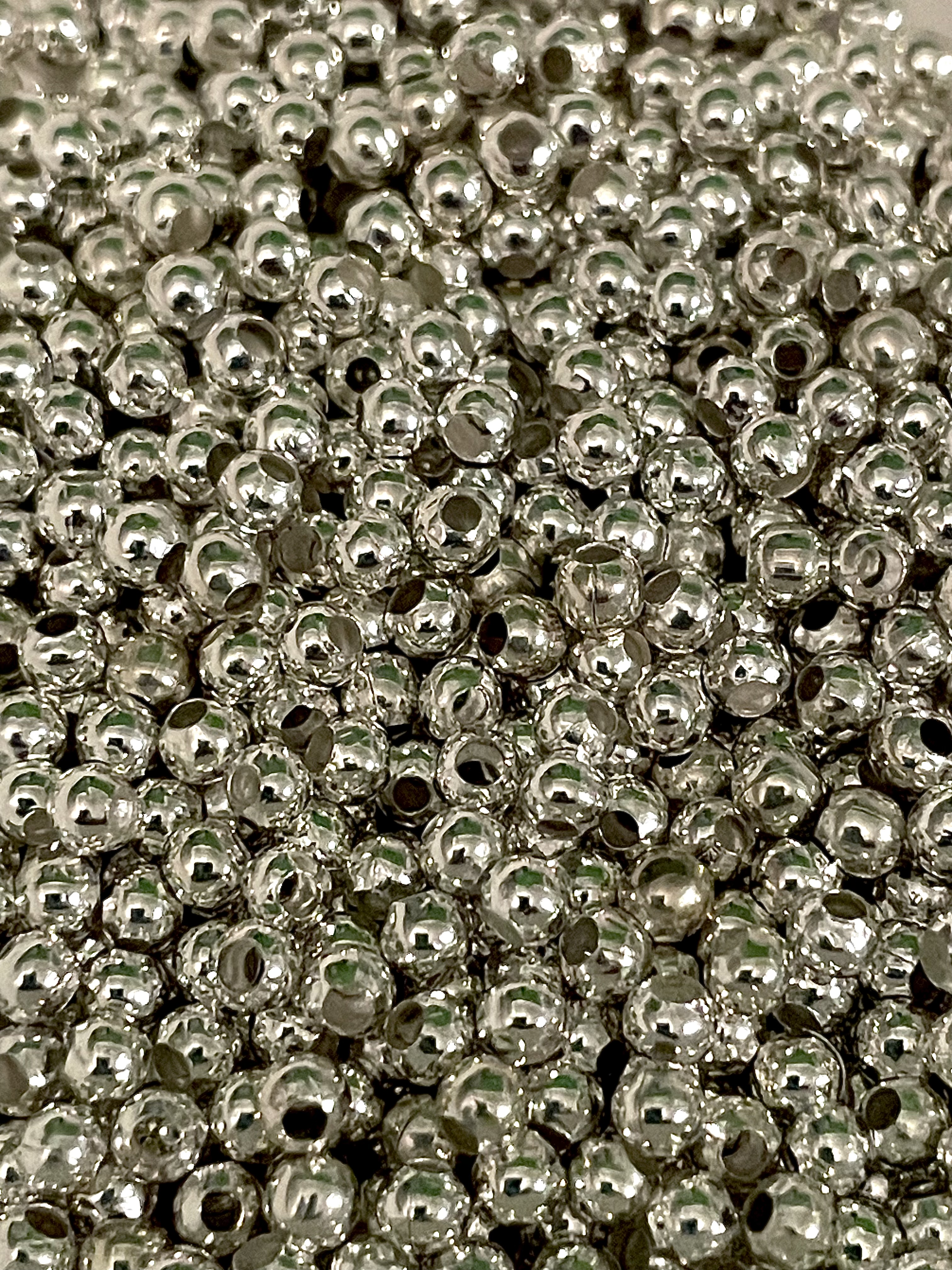 3mm Round Silver Spacer Beads 