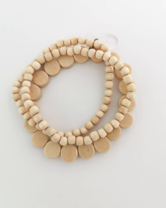 Exotic White Wood Bracelets - Pack of 3