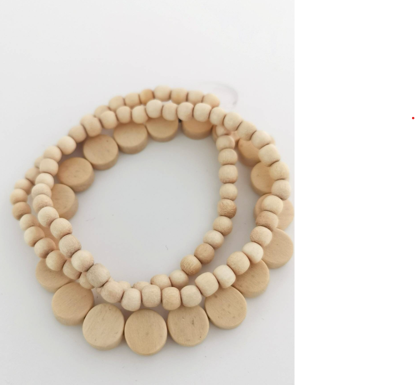 Exotic White Wood Bracelets - Pack of 3
