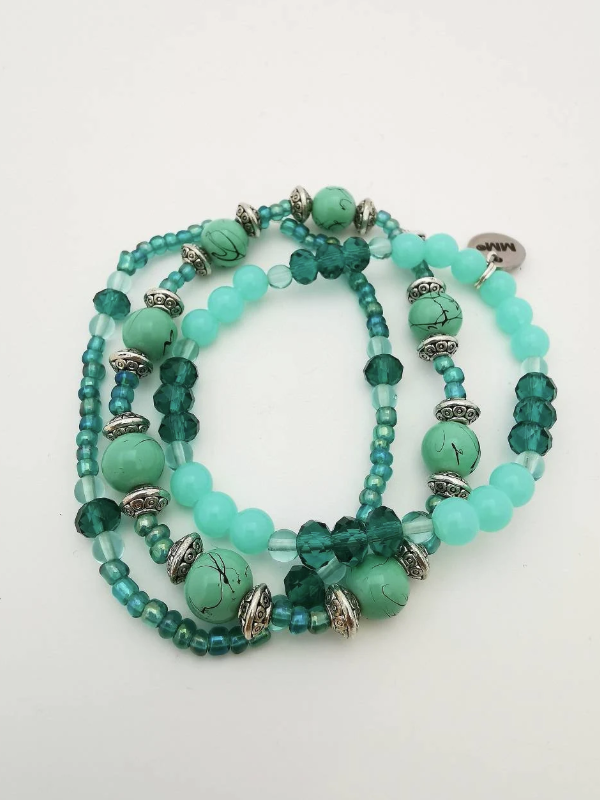Cayan and Jade Sea Green Bracelets - Pack of 3