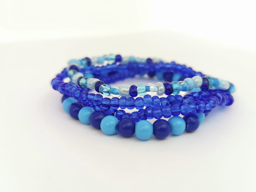 Blue Mix Bracelets - Pack of 4