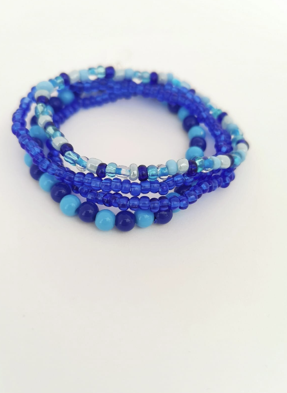 Blue Mix Bracelets - Pack of 4