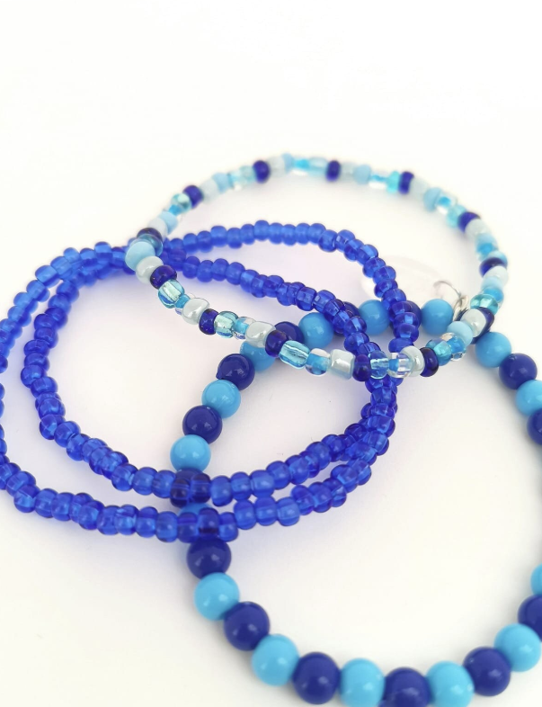 Blue Mix Bracelets - Pack of 4