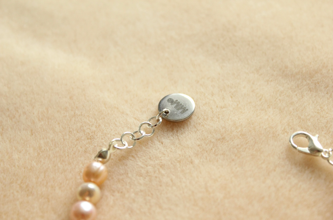 Peach Pink Potato Freshwater Pearl Bracelet
