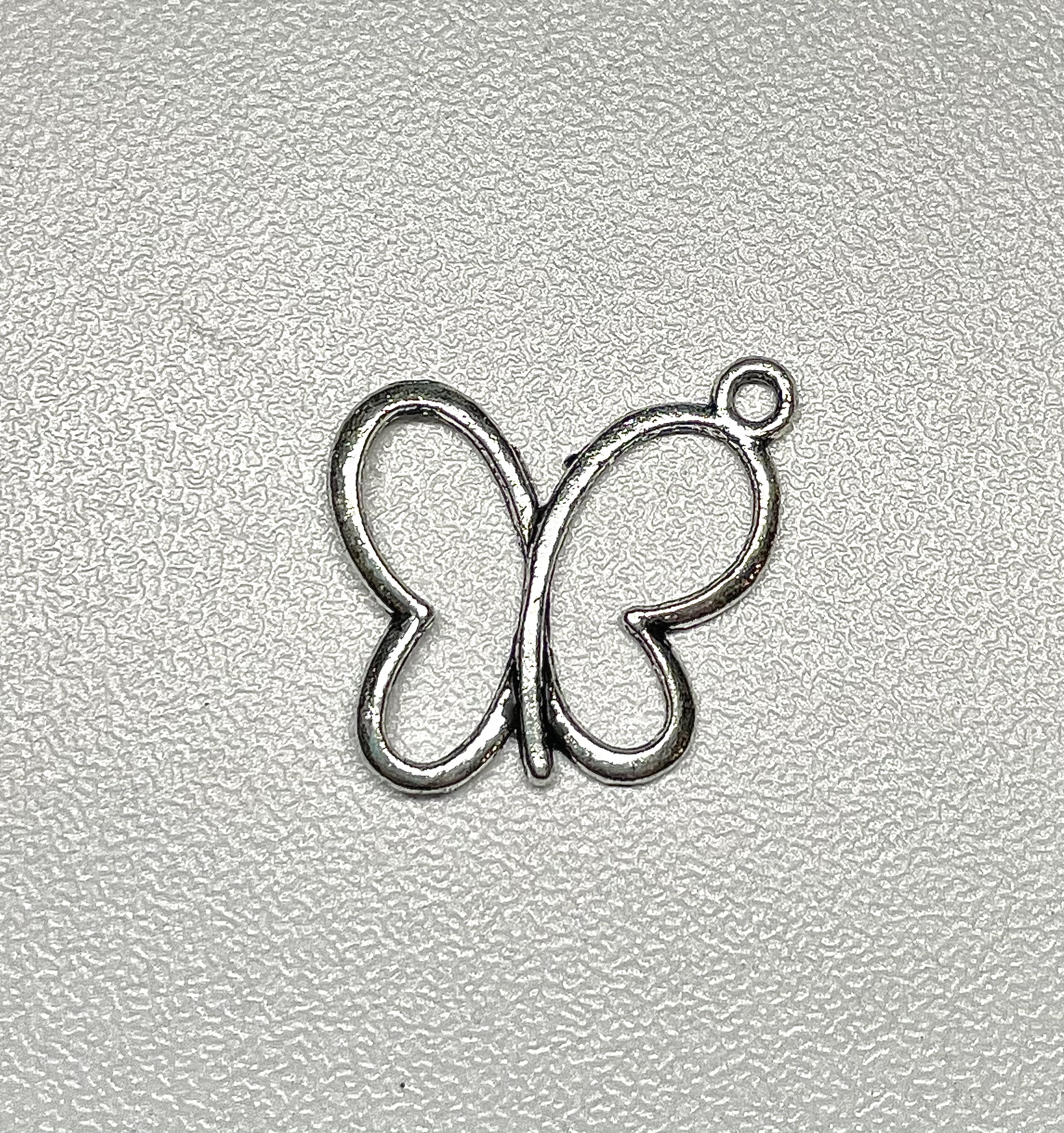 Silver Open Butterfly Charm