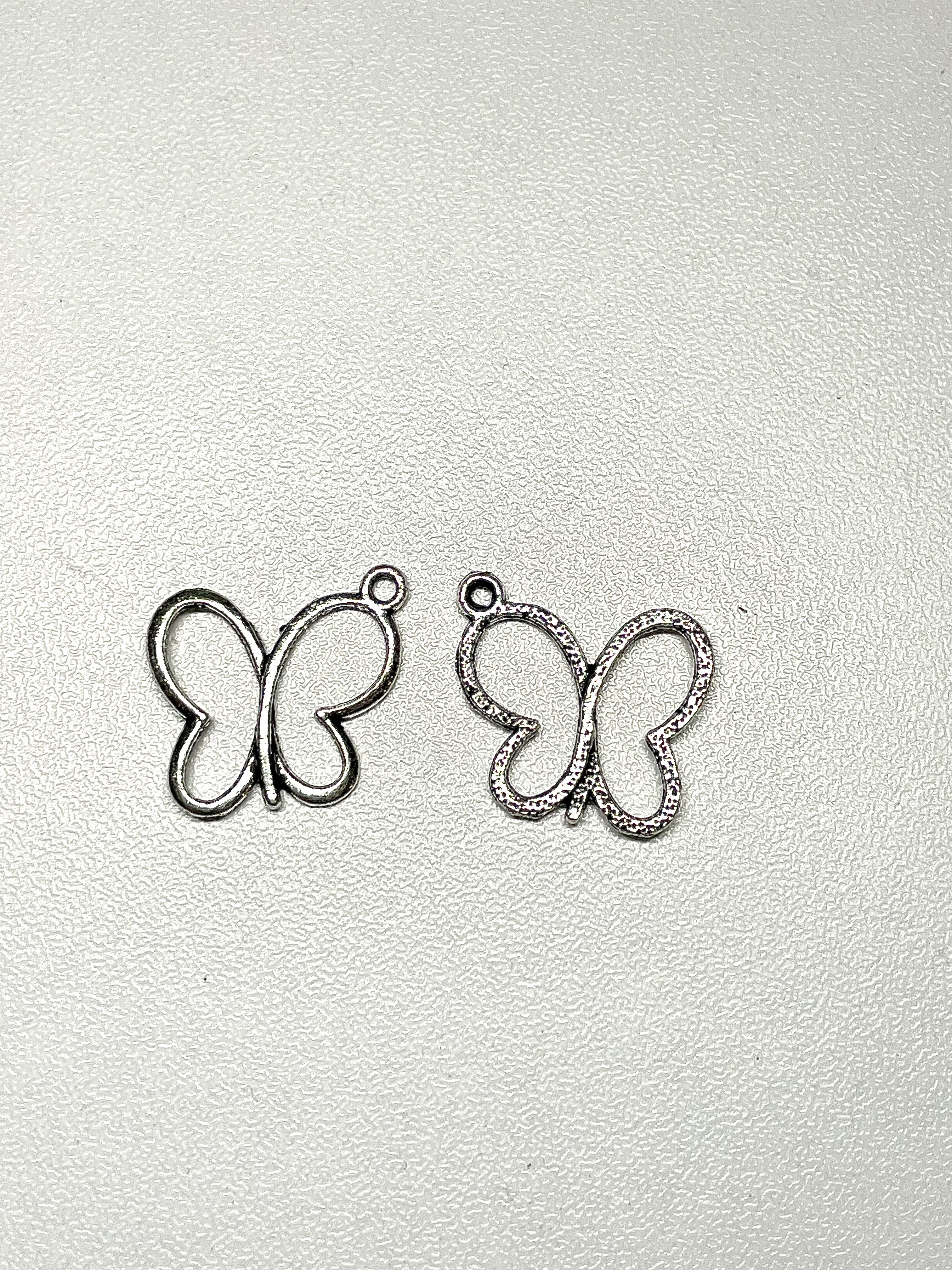 Silver Open Butterfly Charm