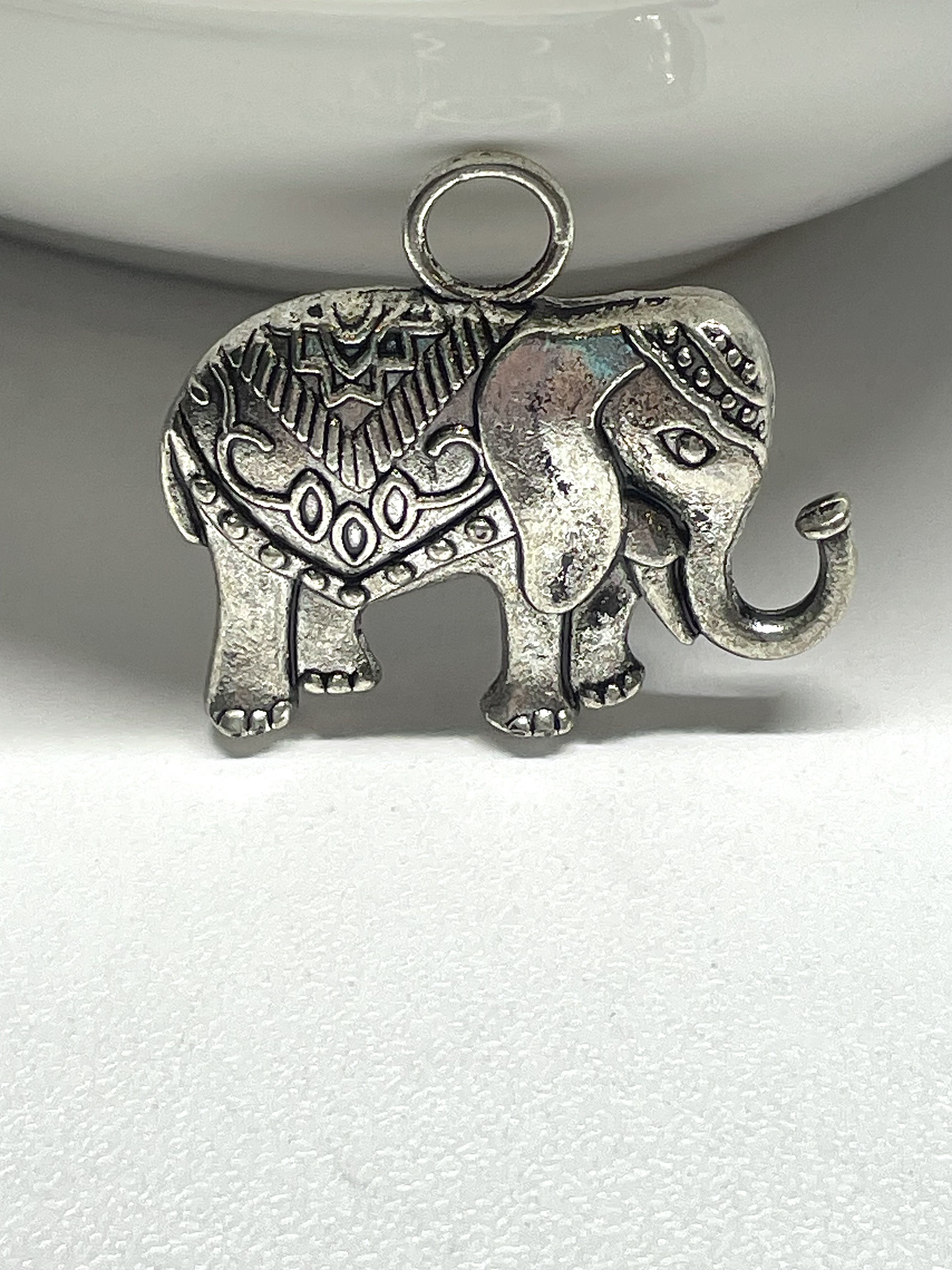 Silver Elephant Pendant Charm
