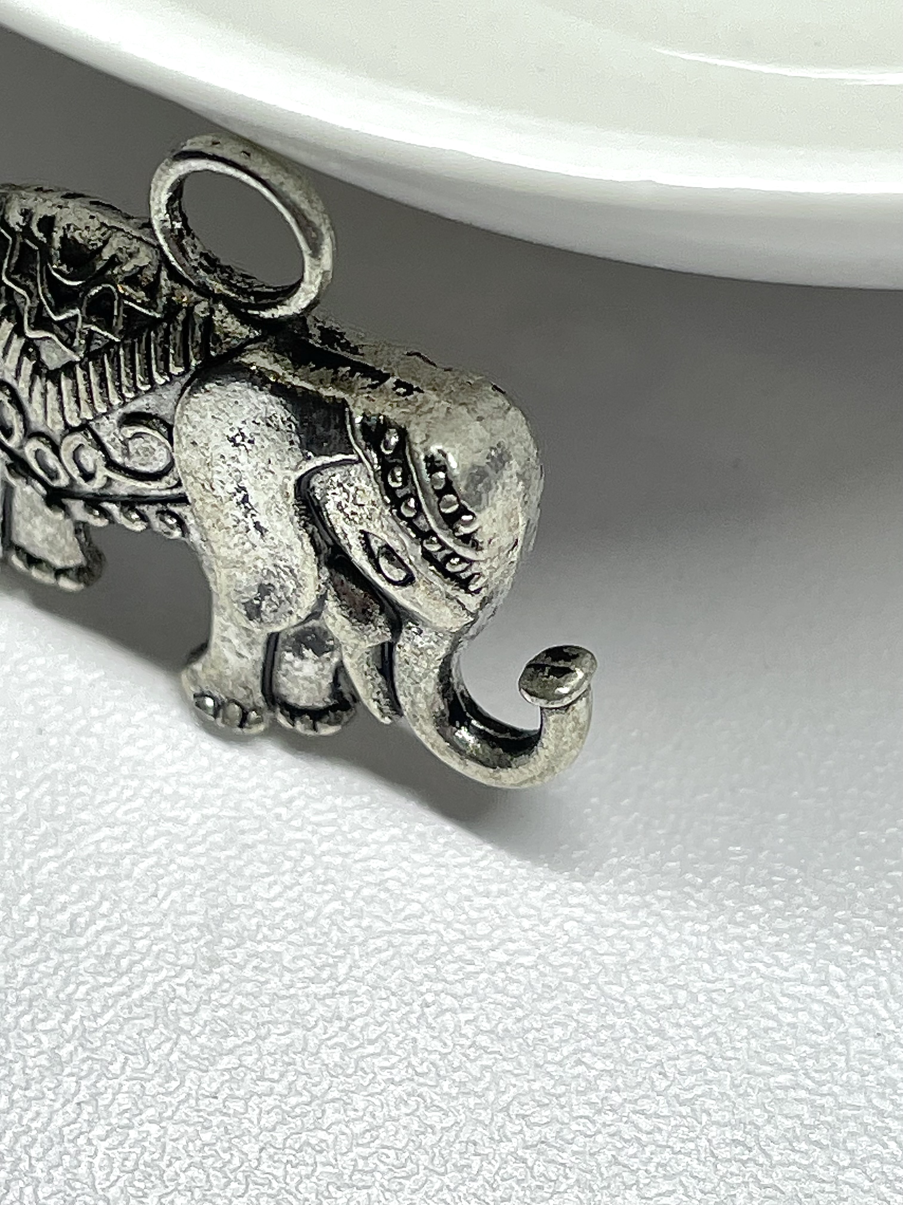Silver Elephant Pendant Charm