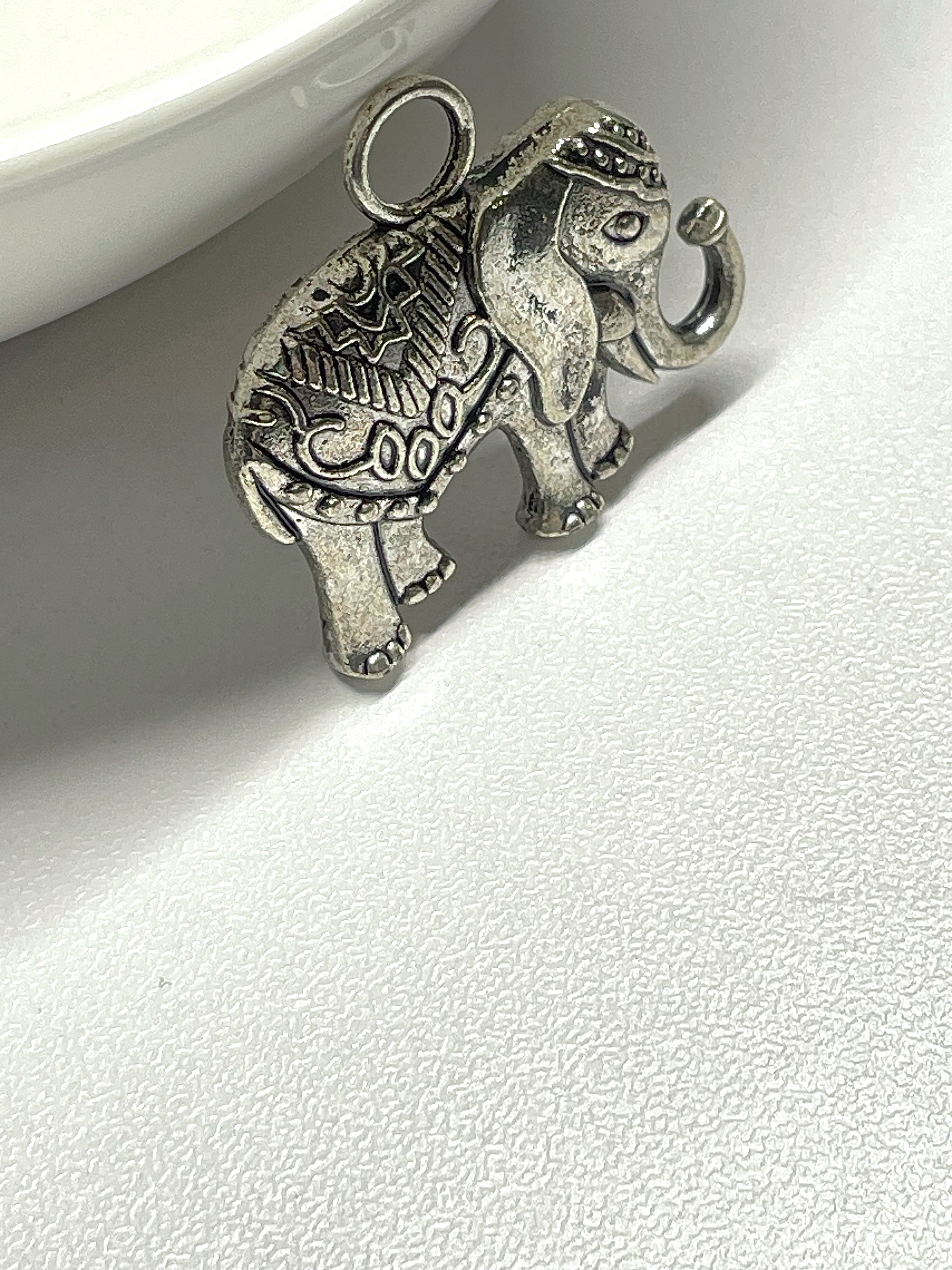 Silver Elephant Pendant Charm