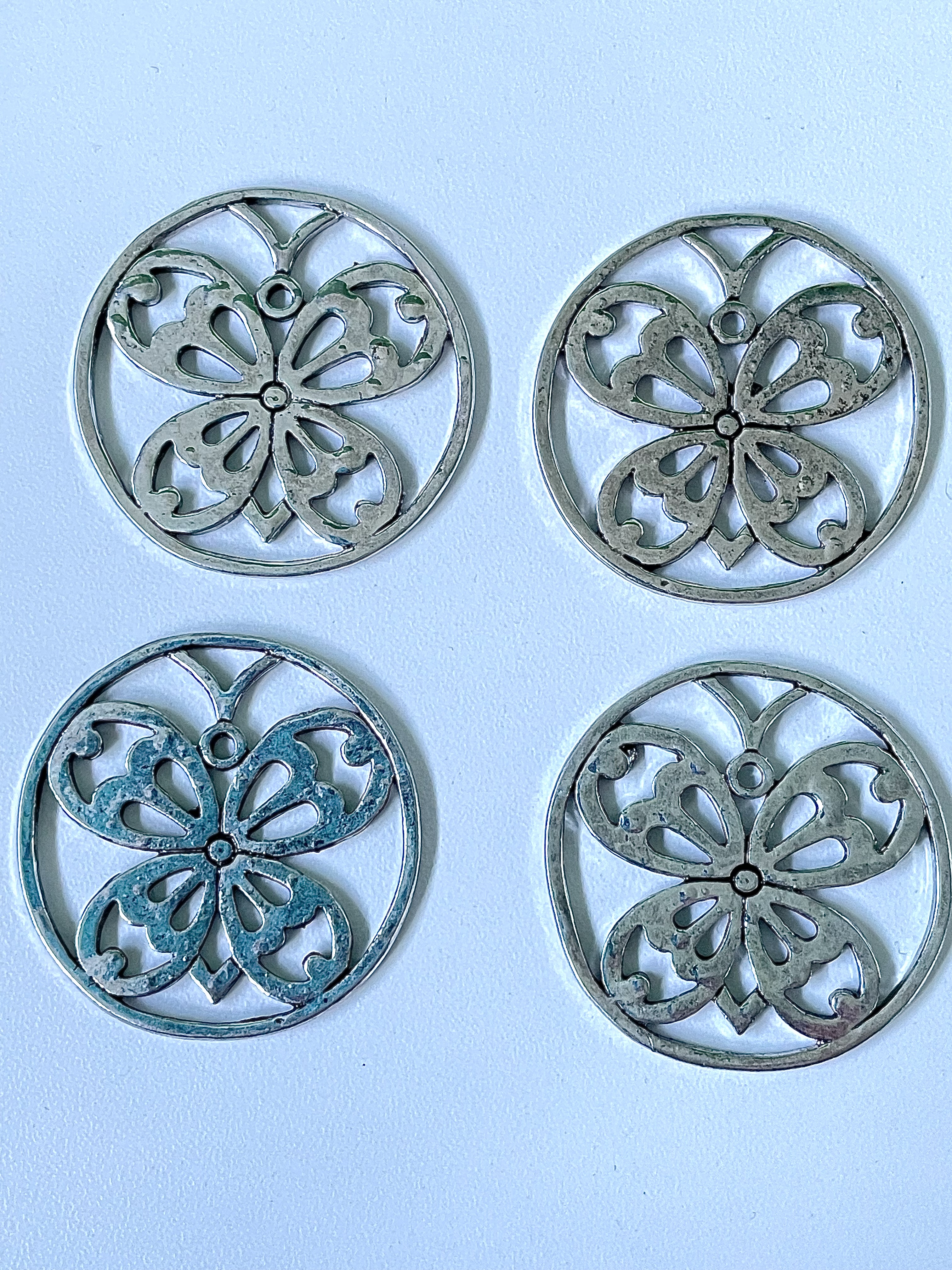 Antique Tibetan Silver Butterfly Pendants