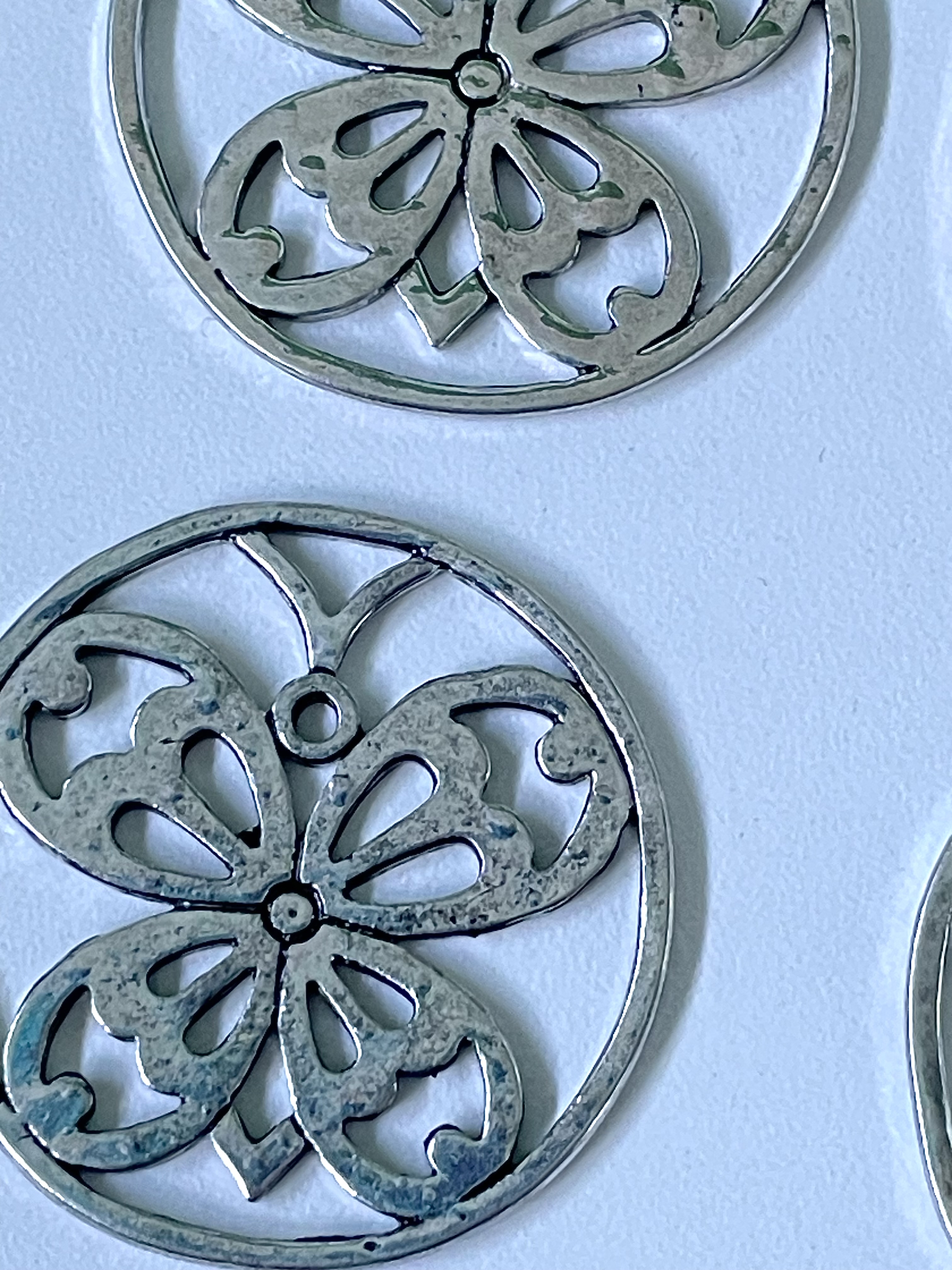 Antique Tibetan Silver Butterfly Pendants