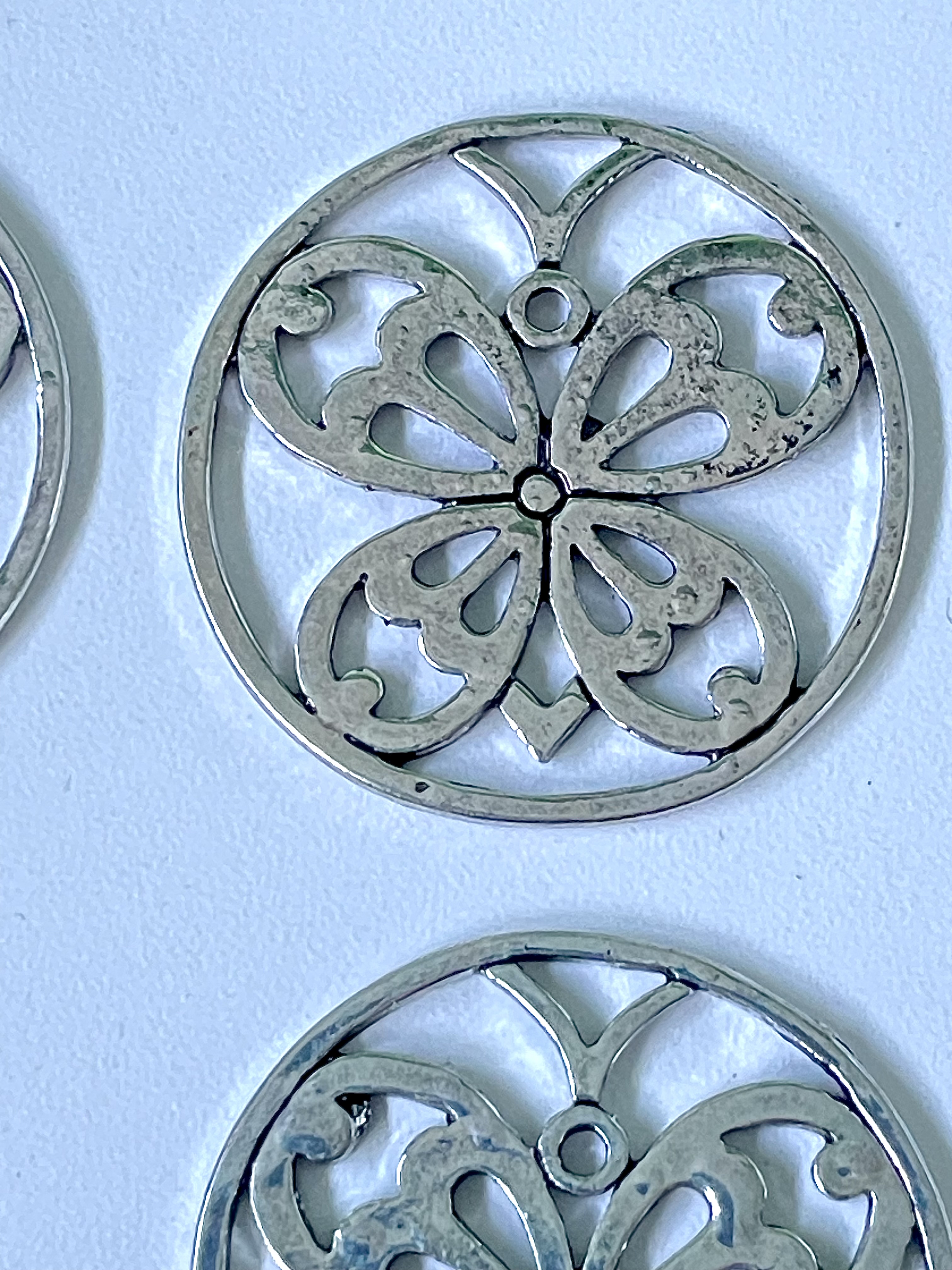 Antique Tibetan Silver Butterfly Pendants