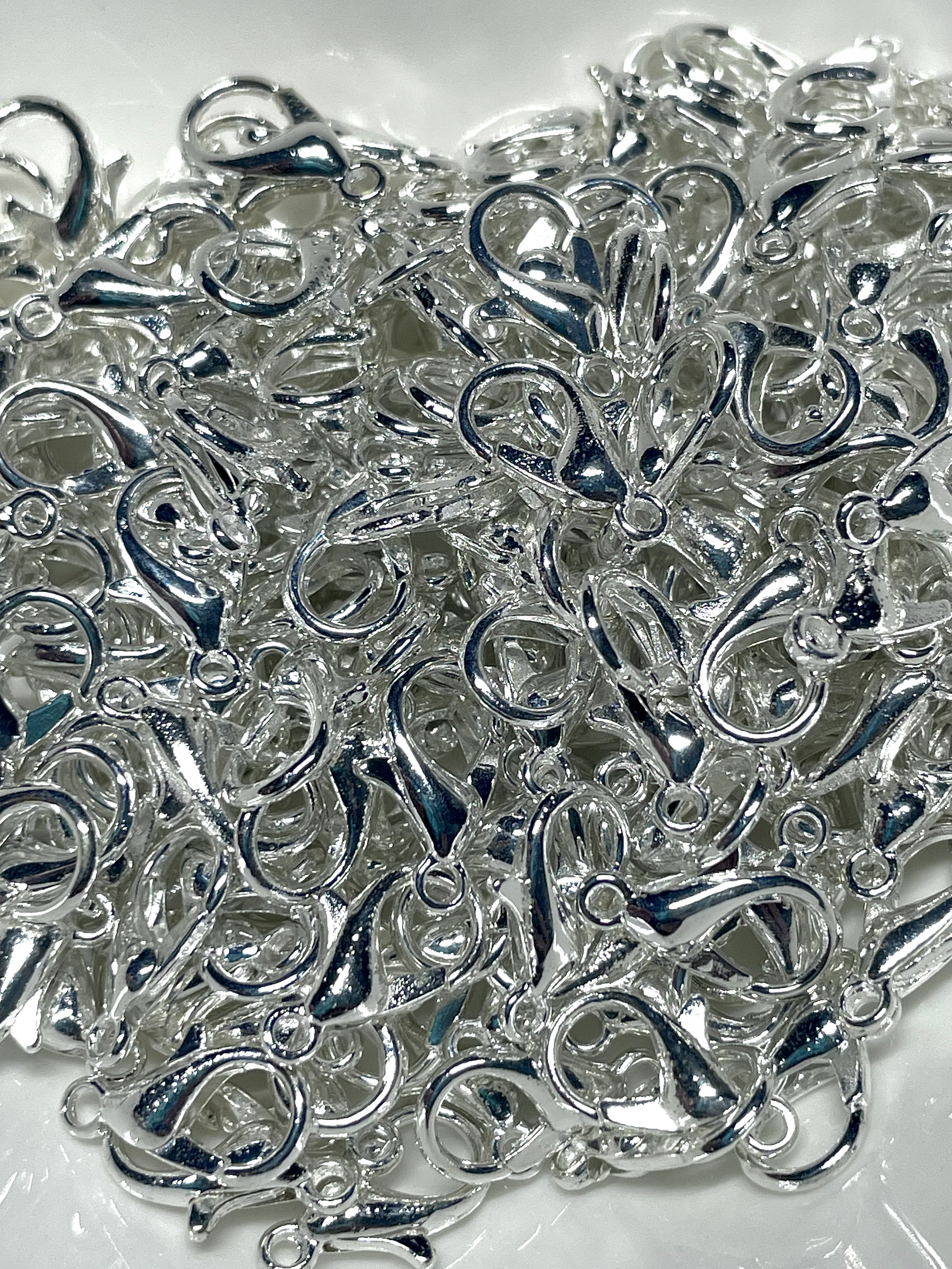 Sterling Silver Plated Lobster Claw Clasps