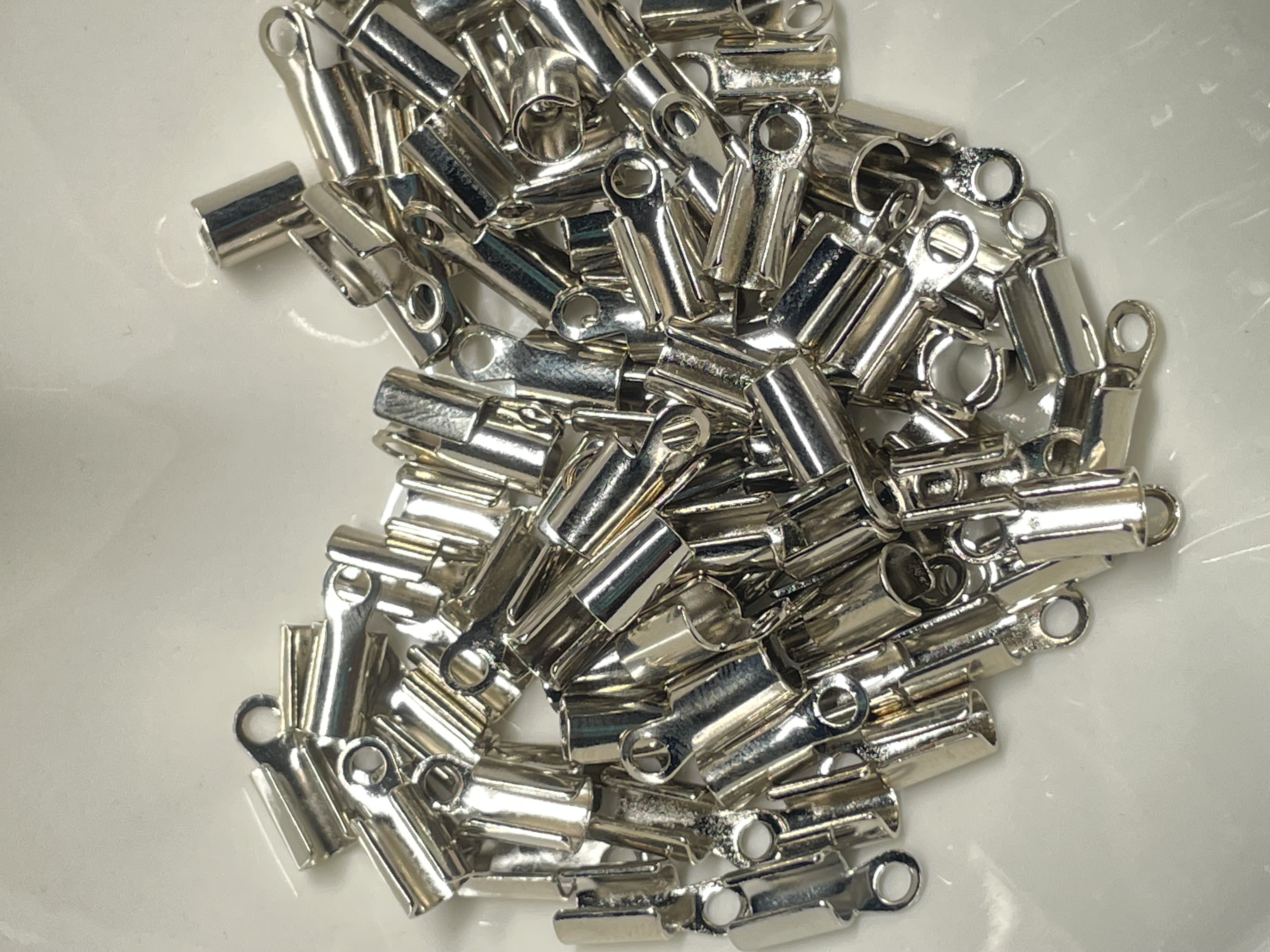 Silver Fold Over Cord Ends