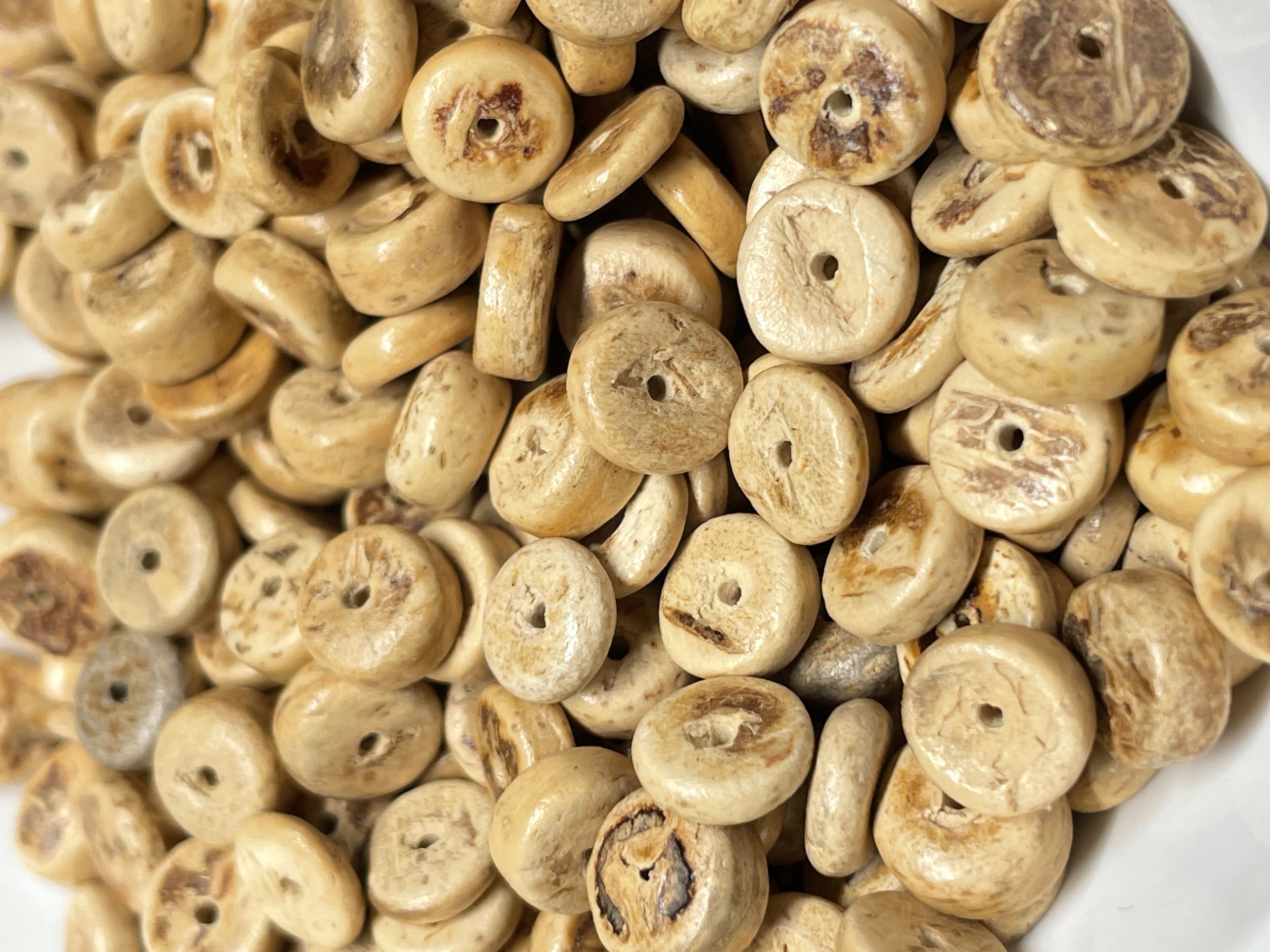 8mm Natural Coconut Pucalet Beads