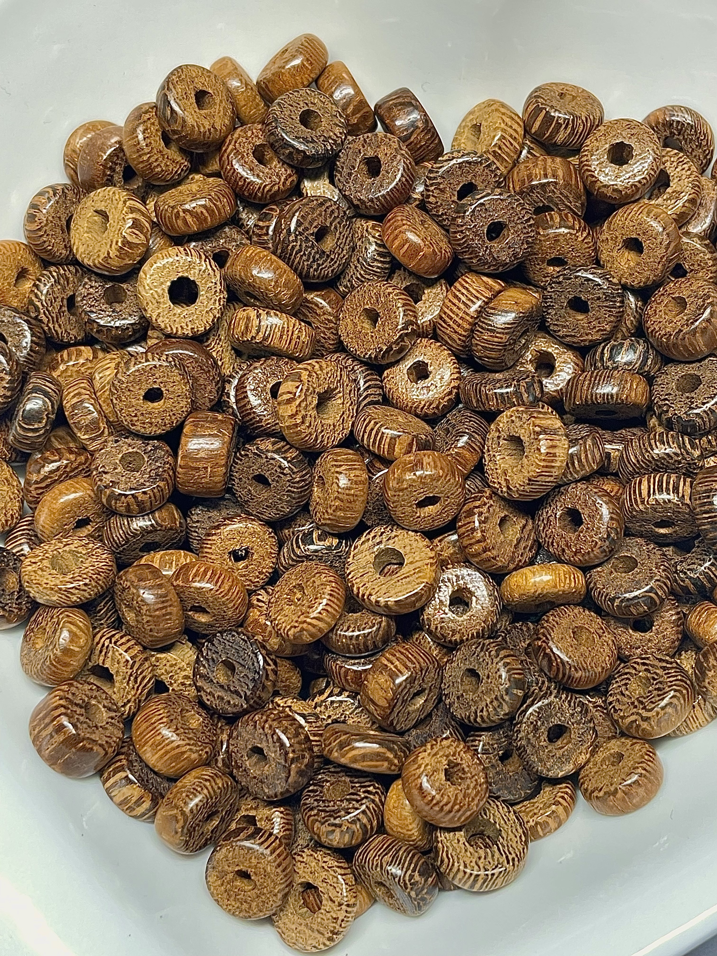 8x3.5mm Exotic Wood Roble Pucalet Beads