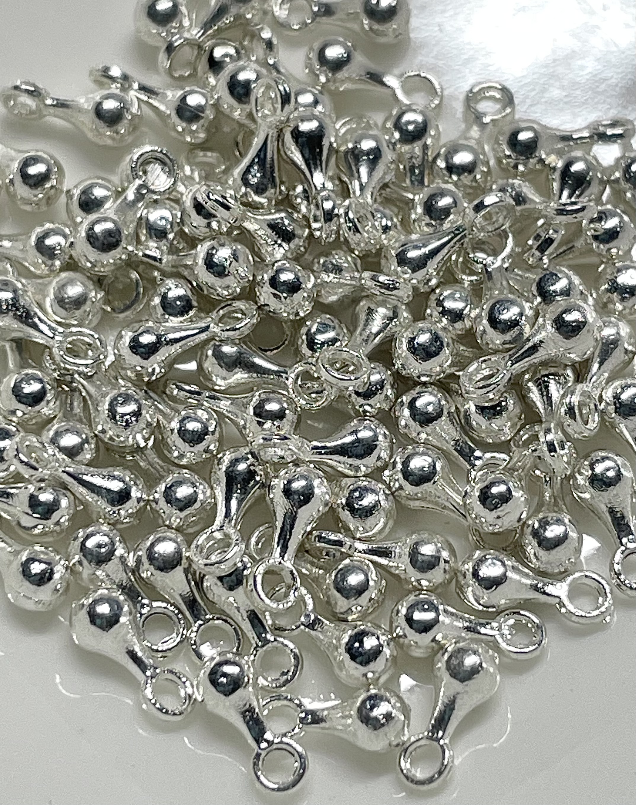 3x7mm Silver Plated Teardrop Extender Chain Ends