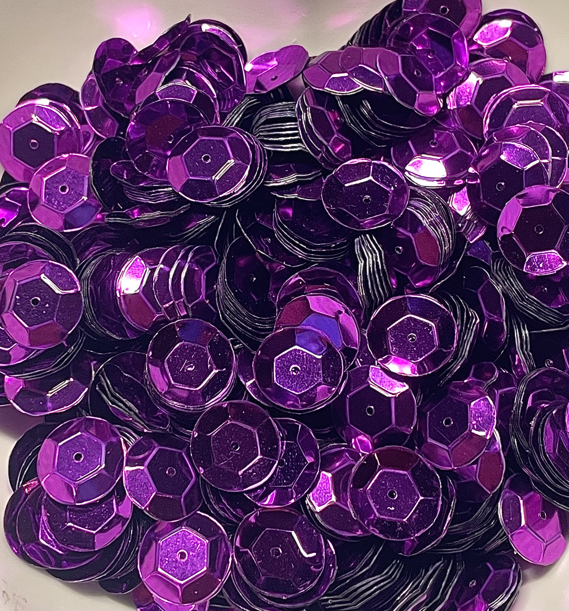 10mm Cupped Purple Sequins