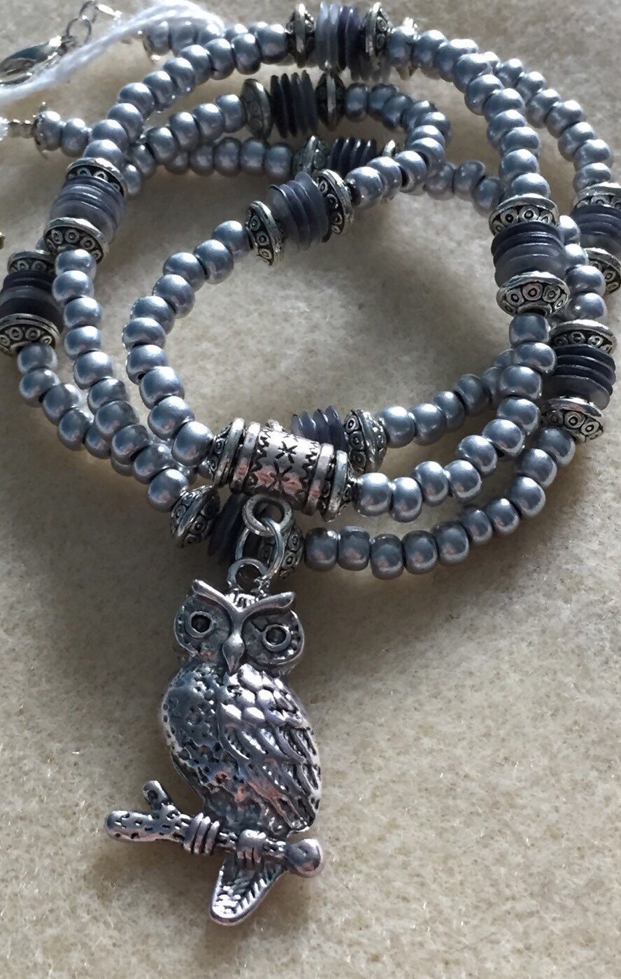 Pretty Silver Owl Pendant Charm Necklace