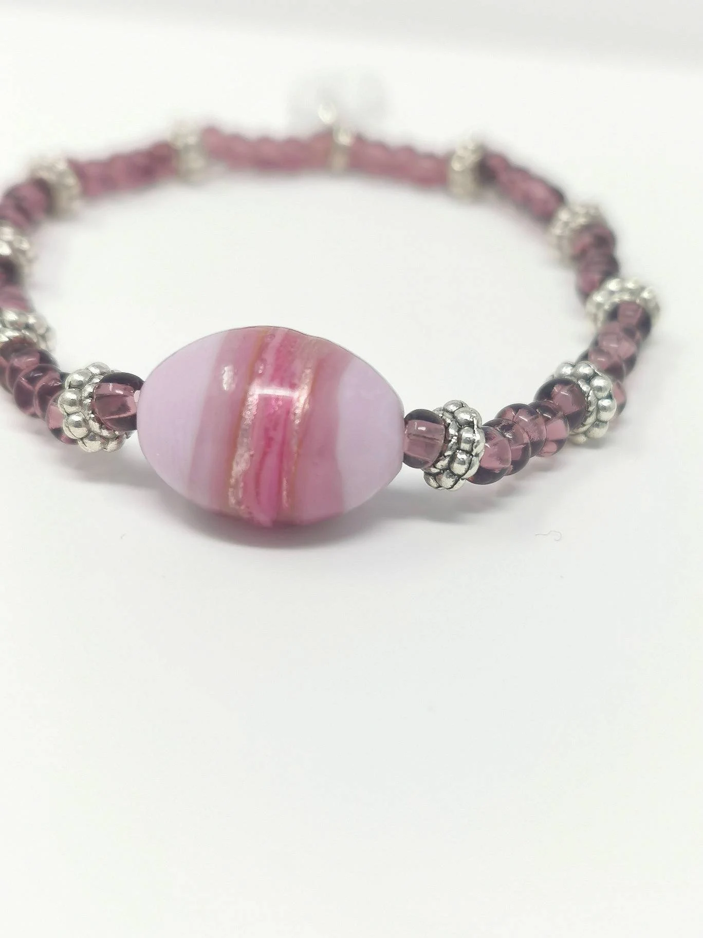 Purple and Pink Lampwork Bracelet