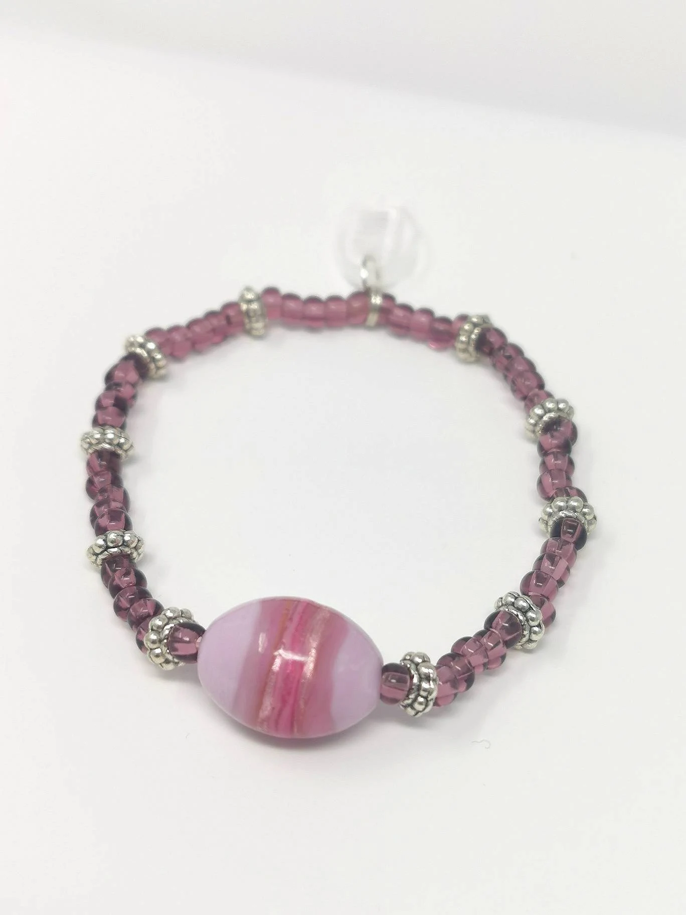 Purple and Pink Lampwork Bracelet