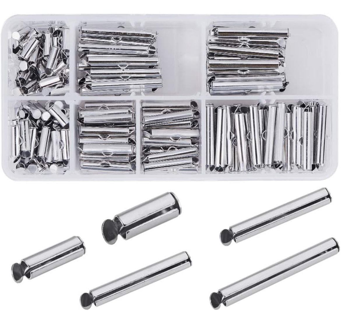 200x Iron Slide on End Clasp Tubes