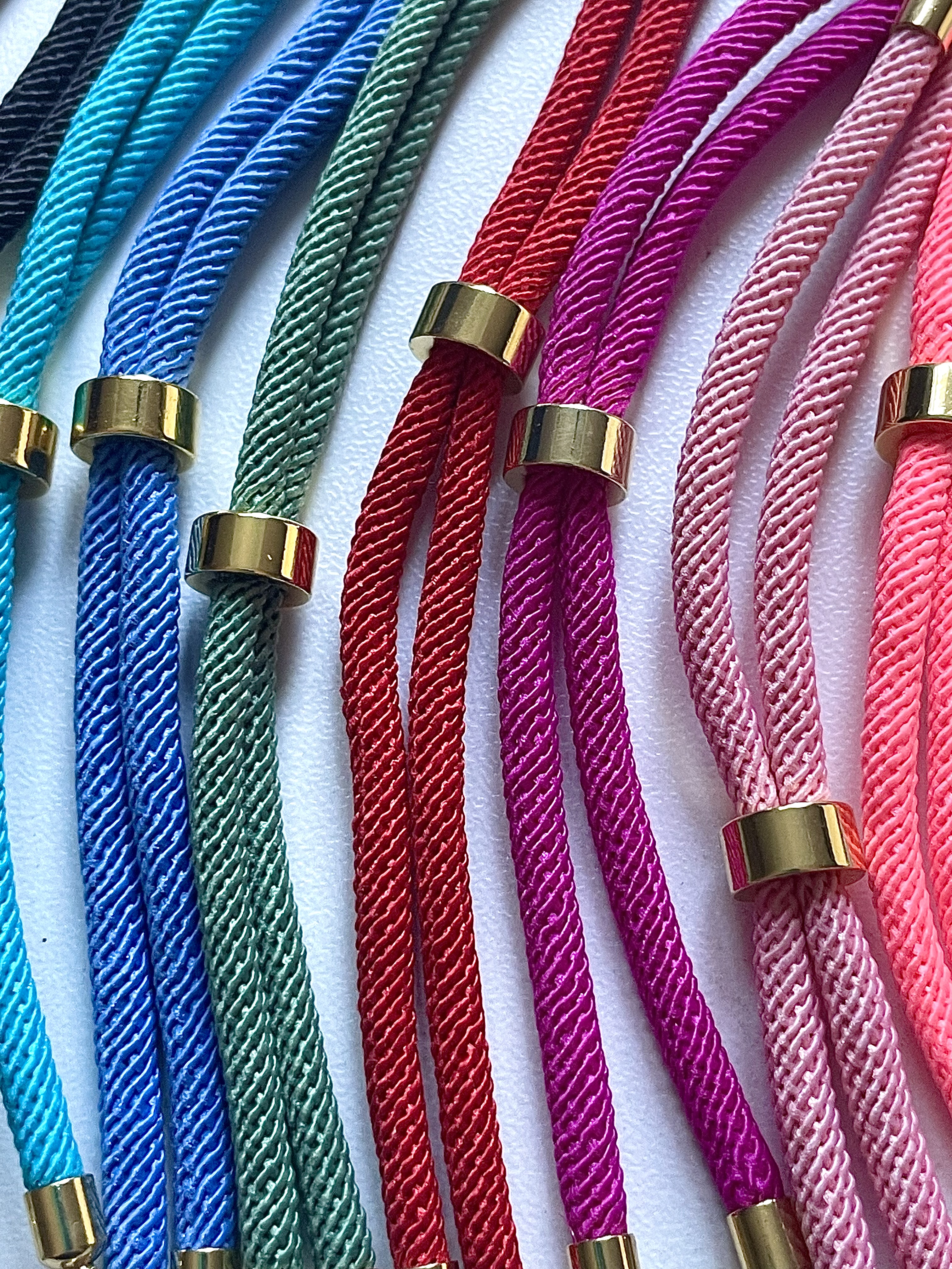 Twisted Cord Adjustable Slider Bracelet Chain 