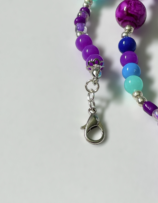 Purple, Green and Blue Feather Pendants Charms Necklace