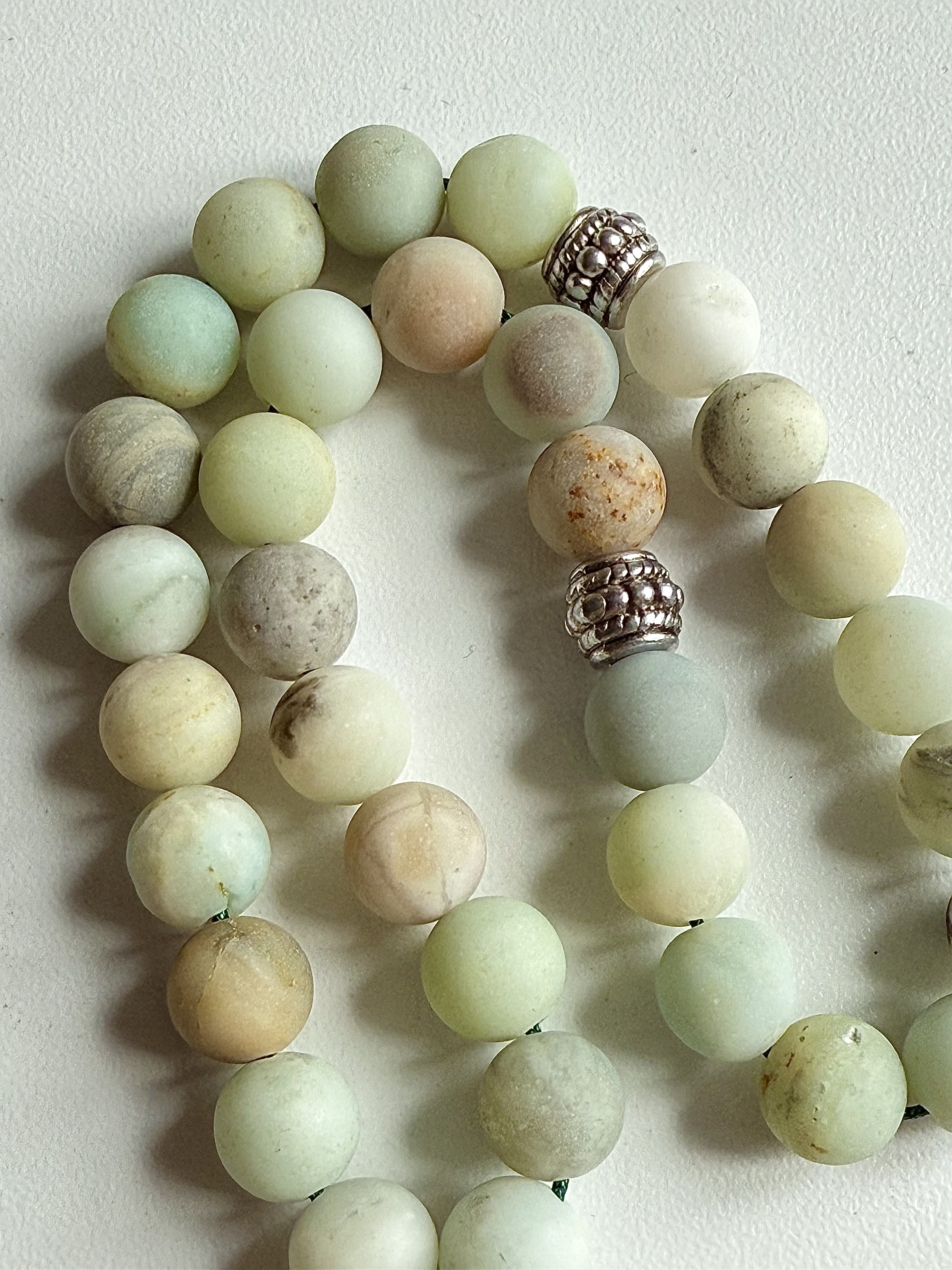 33 Green & Frosted Flower Amazonite Masbaha | Tasbih