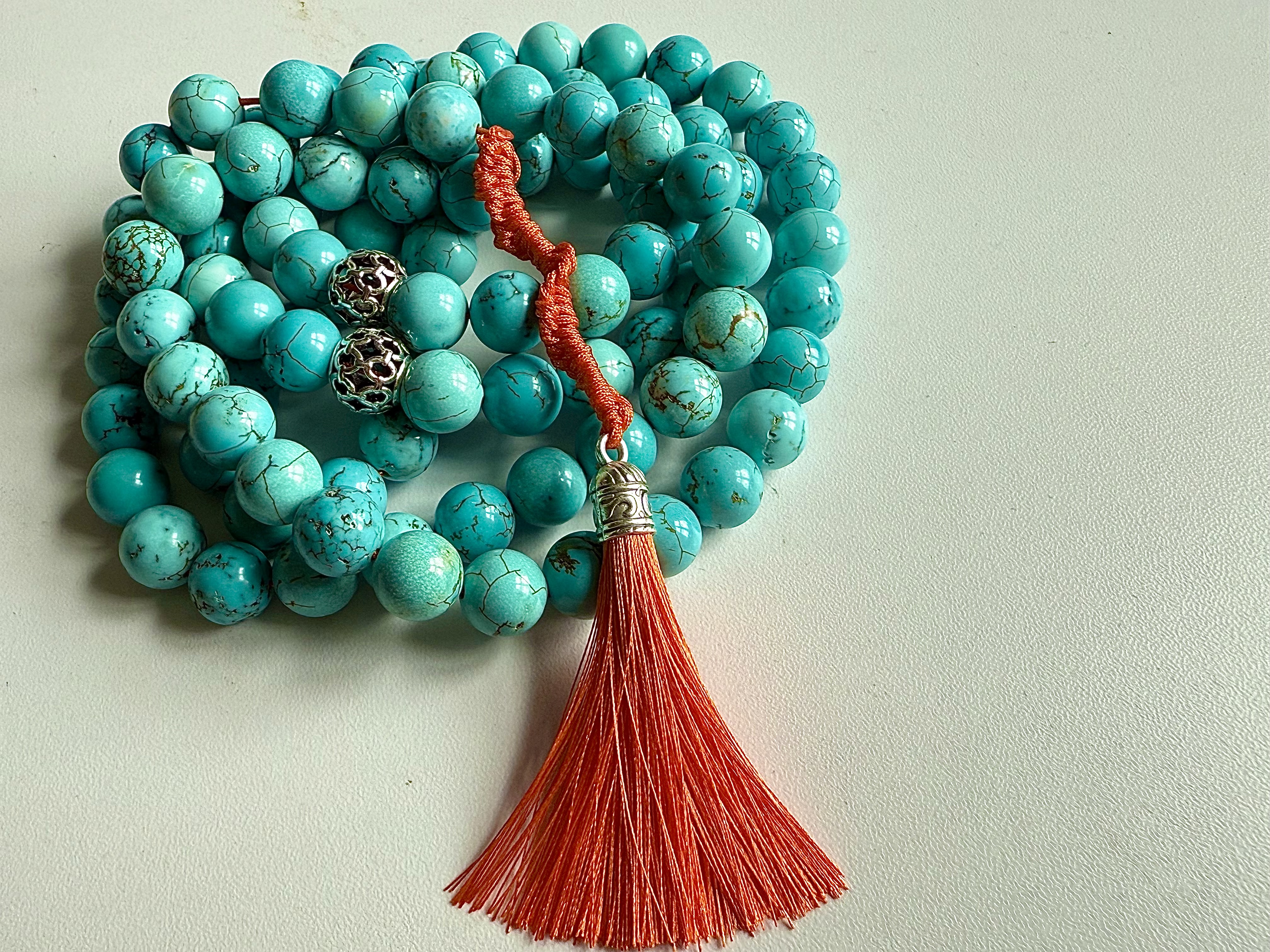 99 Orange and Natural Turquoise Masbaha | Tasbih