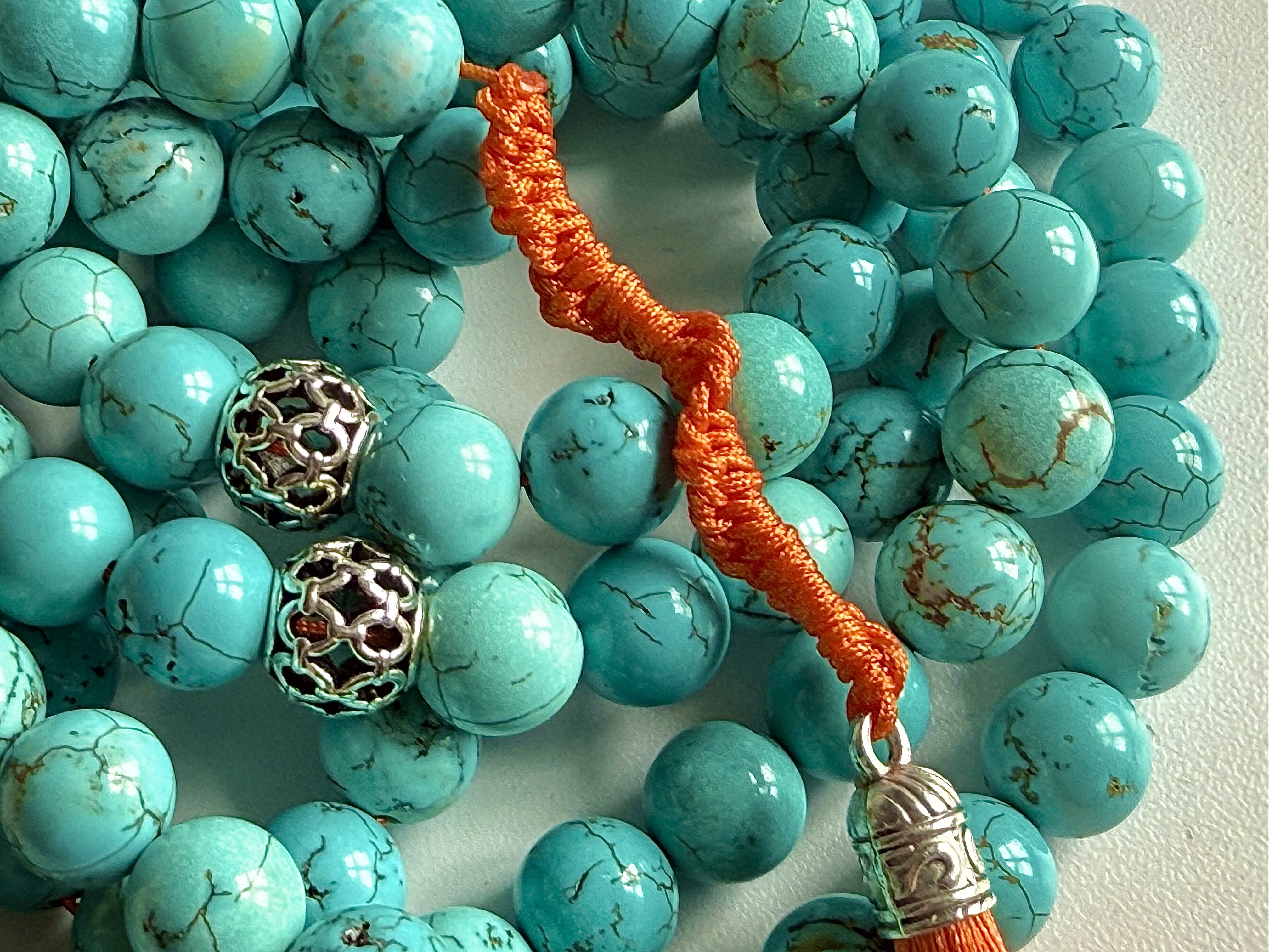 99 Orange and Natural Turquoise Masbaha | Tasbih