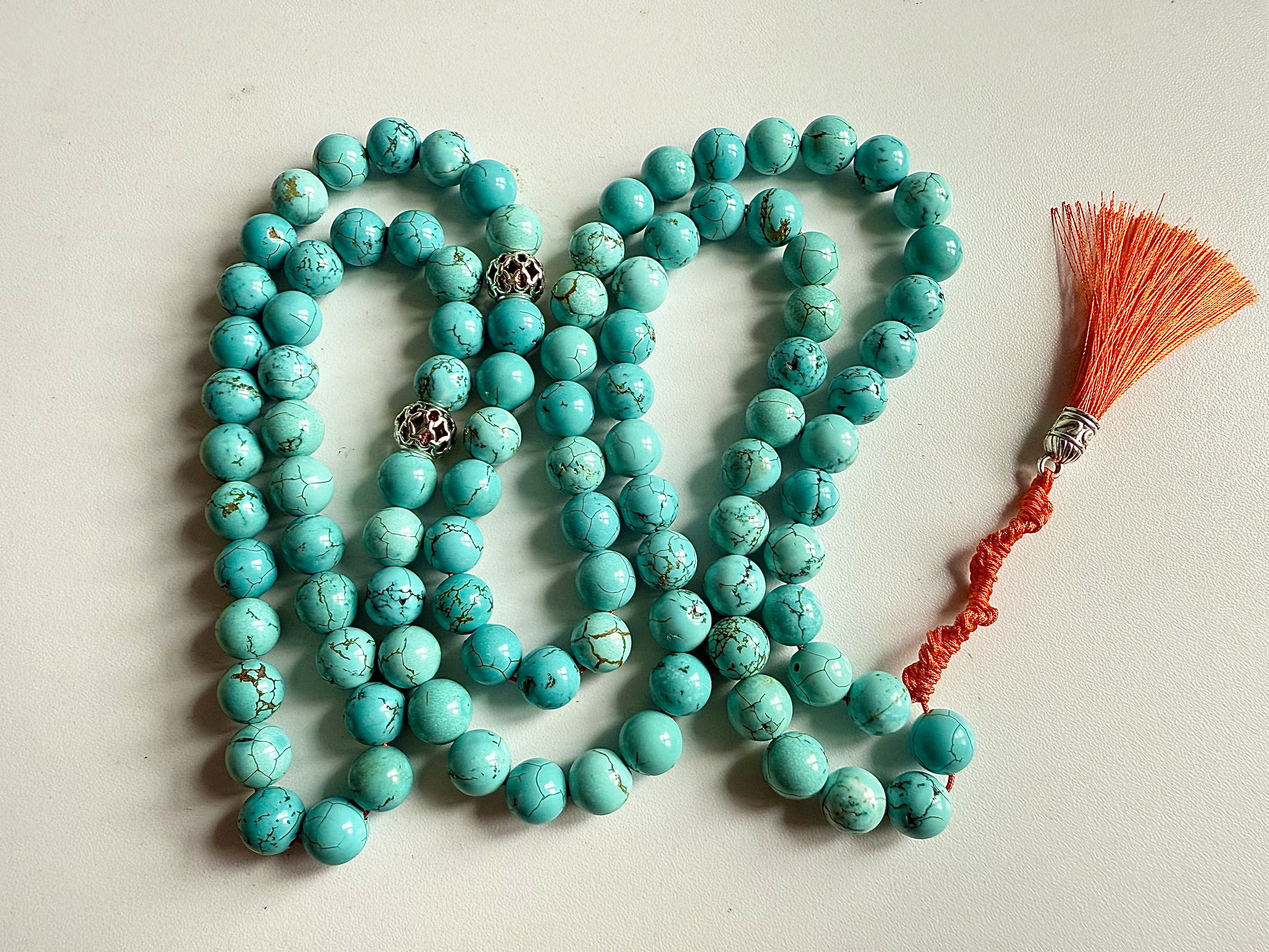 99 Orange and Natural Turquoise Masbaha | Tasbih